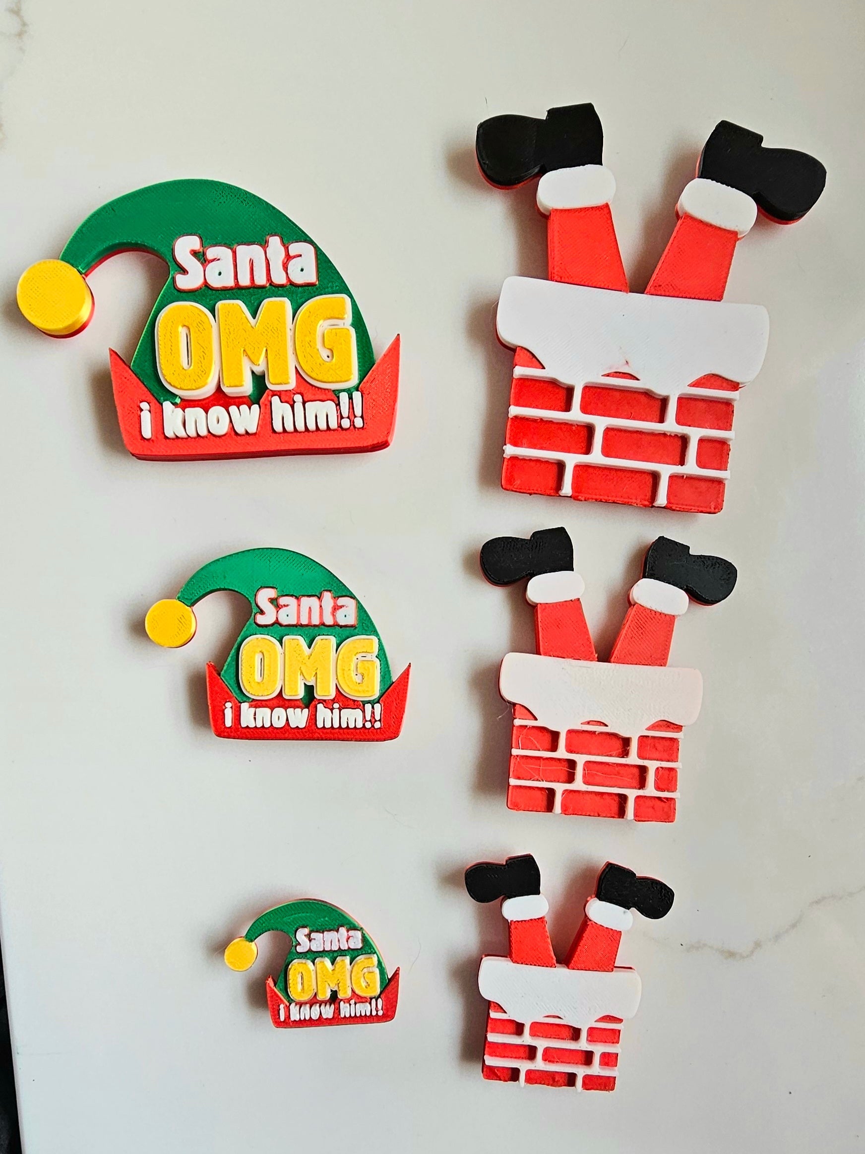 set of 2 Santa Elf I Know Him Hat Magnets Christmas Made in America Choice of Sizes by Baha Ranch Western Wear