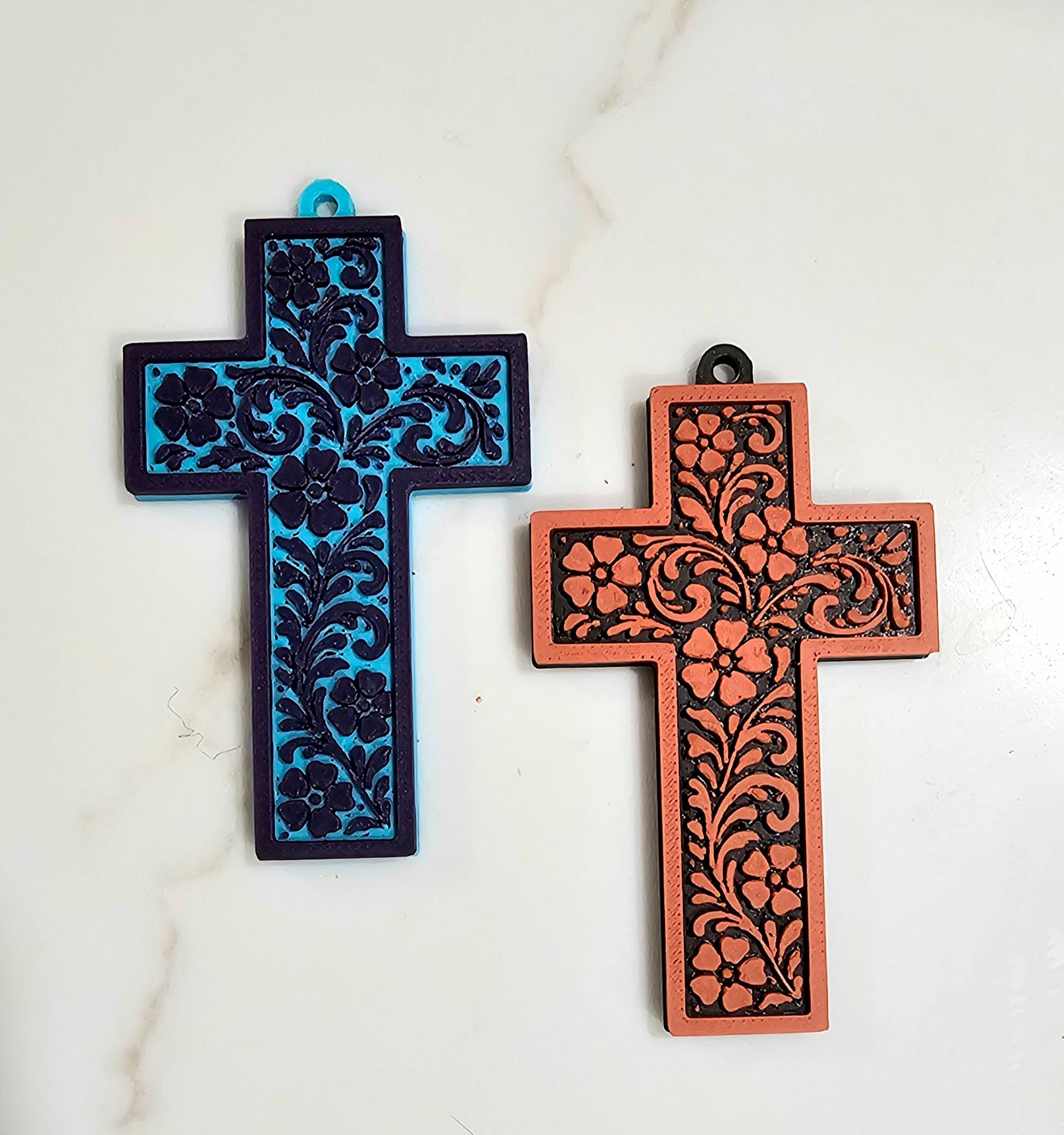 Baha Ranch 3D Faith Tooled Wall Cross or Keychain/Purse Charm Made in America by Baha Ranch Western Wear