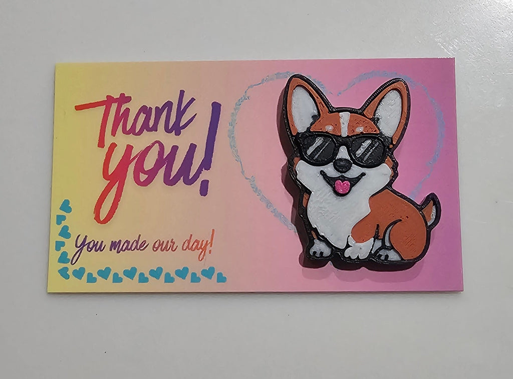 Bag of 25 -Boutique 3d Printed Package Inserts Cute Corgi Made in America by Baha Ranch Western Wear