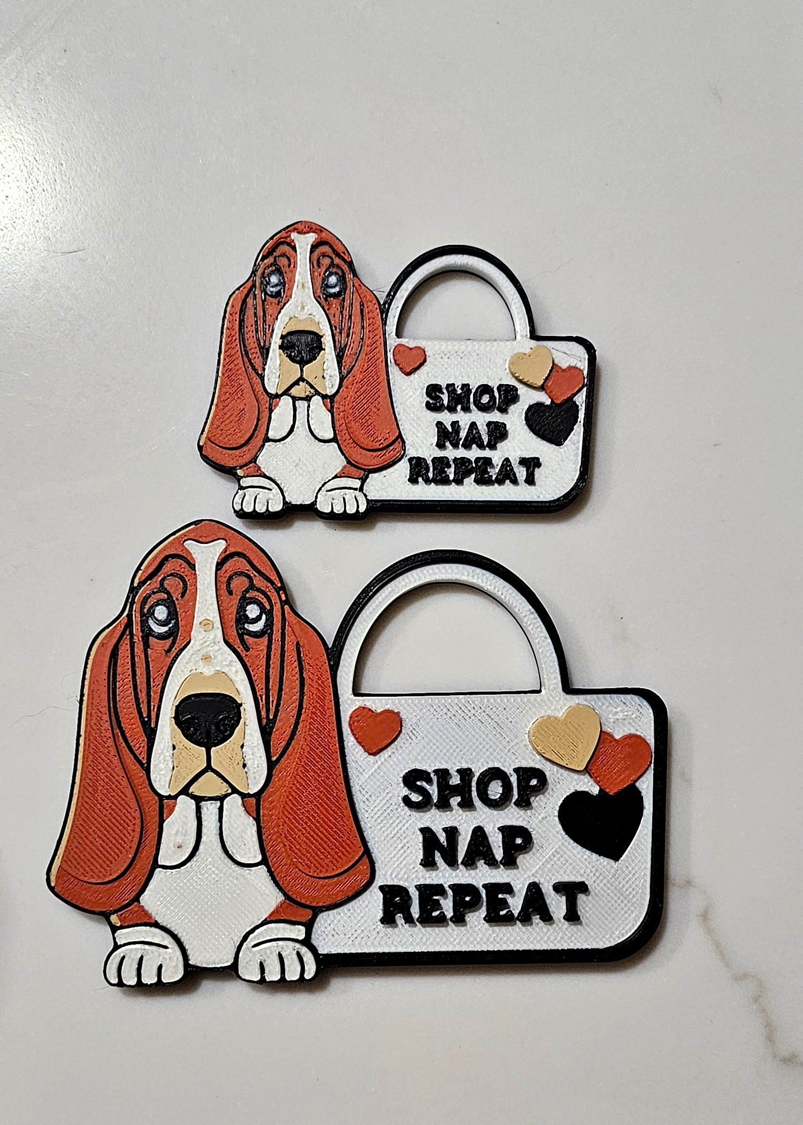 3d Print Basset Hound Cute Funny Shopping Hat Pin or Magnet by Baha Ranch Western Wear
