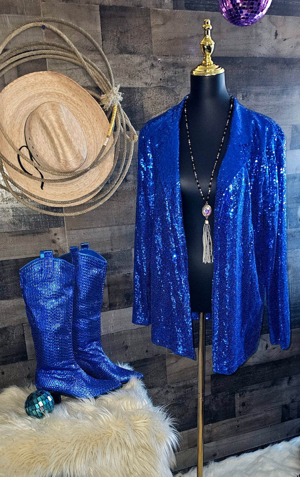 Blazing Boots - Blue or Silver - Cowgirl Sparkle Holiday Western by Baha Ranch Western Wear - product image 13