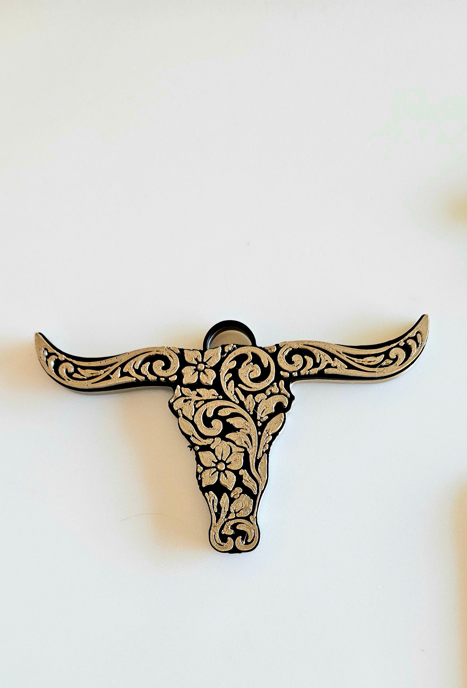 3d Print Tooled Longhorn Keychain or Purse Charm Ornament - Made in America - choice of colors by Baha Ranch Western Wear...