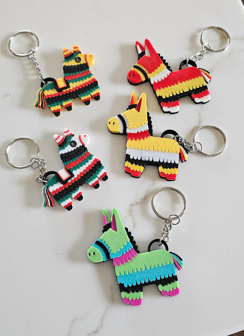 3D Print Mexico Theme Pinata Llama Donkey Party Fiesta Keychain by Baha Ranch Western Wear