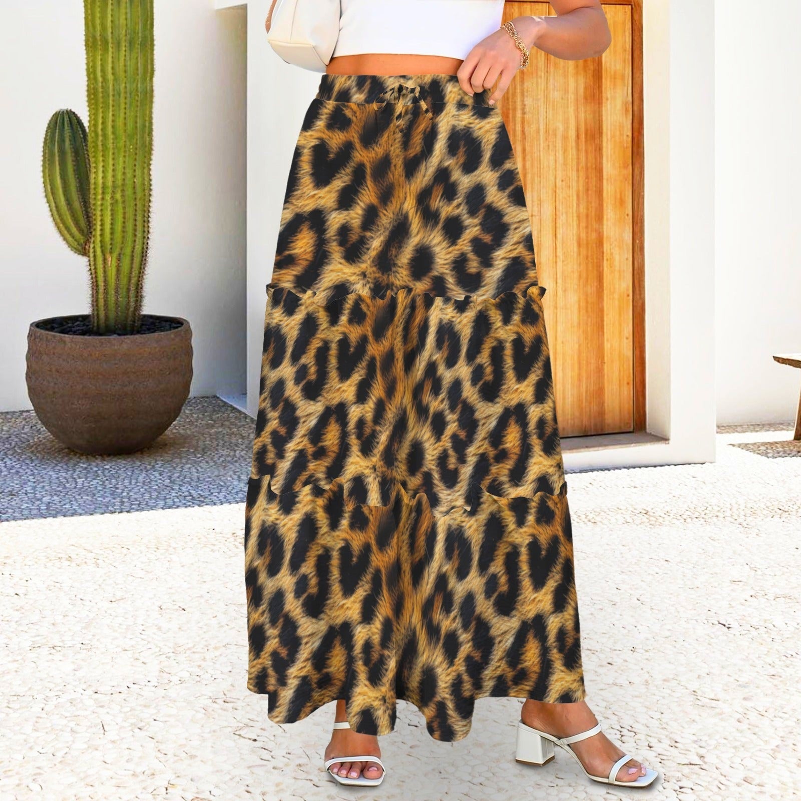 Baha Ranch Retro Pop Western Leopard Print Maxi Prairie Skirt by Baha Ranch Western Wear - product image 5