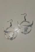 3D Print Longhorn Texas Ranch Western Barbwire Lightweight Earrings Made in America by Baha Ranch Western Wear