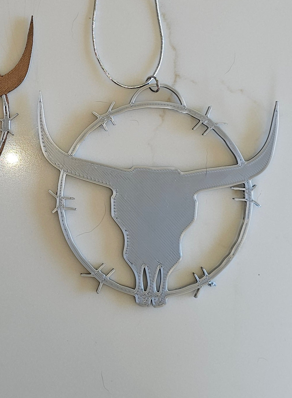 3D Print Longhorn Texas Ranch Western Barbwire Christmas Ornaments Made in America by Baha Ranch Western Wear - product...