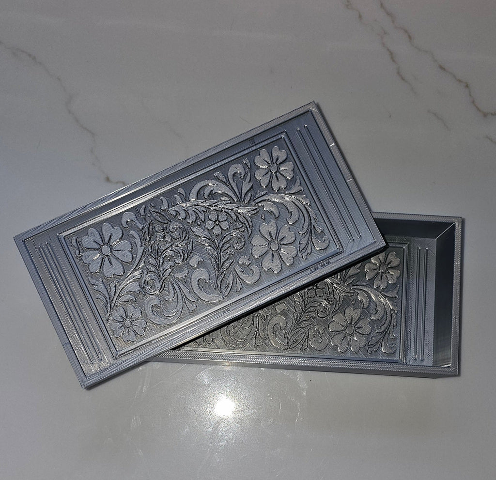 3d Print Silver Tooled Horse Trinket Gift Box with free horse keychain by Baha Ranch Western Wear - product image 5