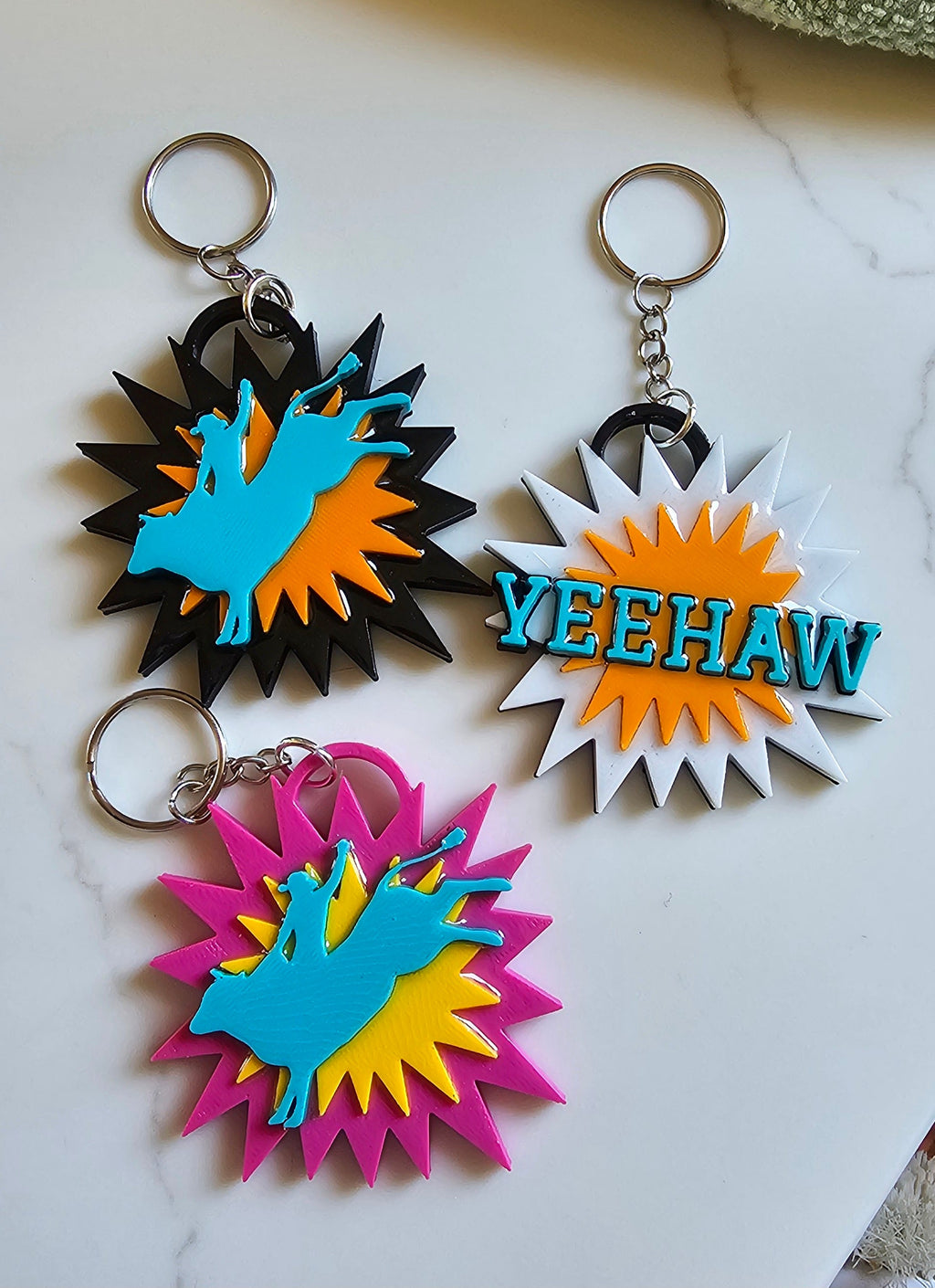 3d Printed Keychains Western Rodeo Bullrider Cowboy The Last Roundup by Baha Ranch Western Wear