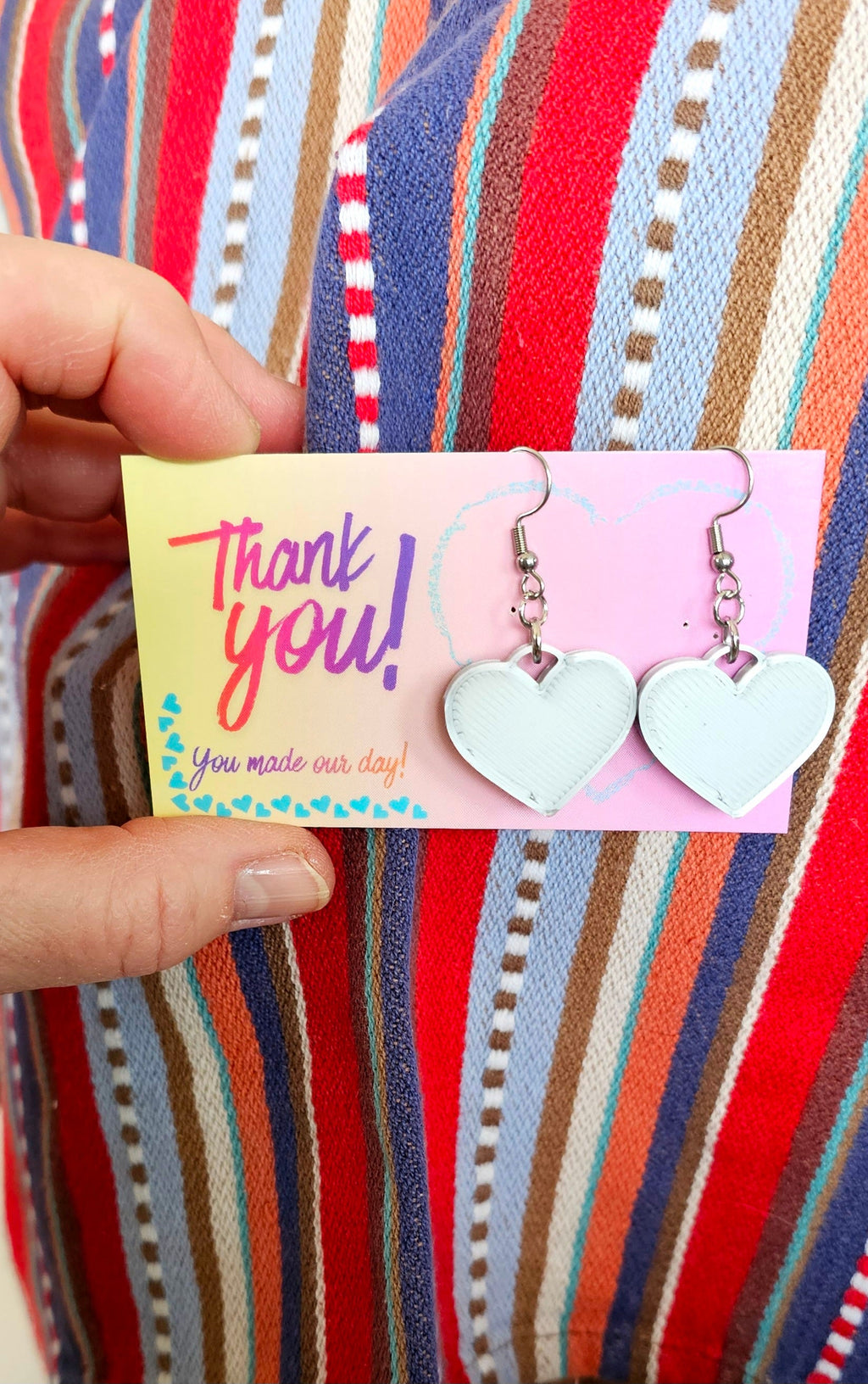 Bag of 20 -Boutique 3d Printed Package Inserts Heart Dangle Earrings Made in America by Baha Ranch Western Wear