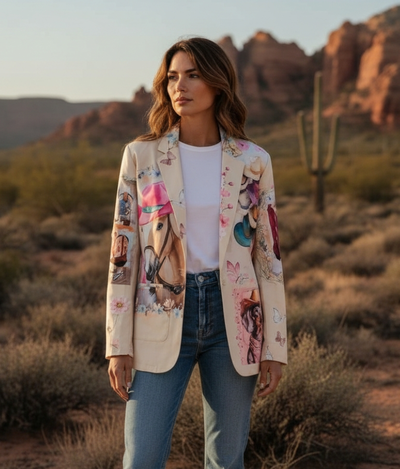 Baha Ranch Danilo Painted Cowgirl Western Blazer by Baha Ranch Western Wear - product image 11
