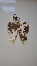 3d Print Puffy Bow Trend Keychain Fringe Cow Print Western Made in America by Baha Ranch Western Wear - product image 4