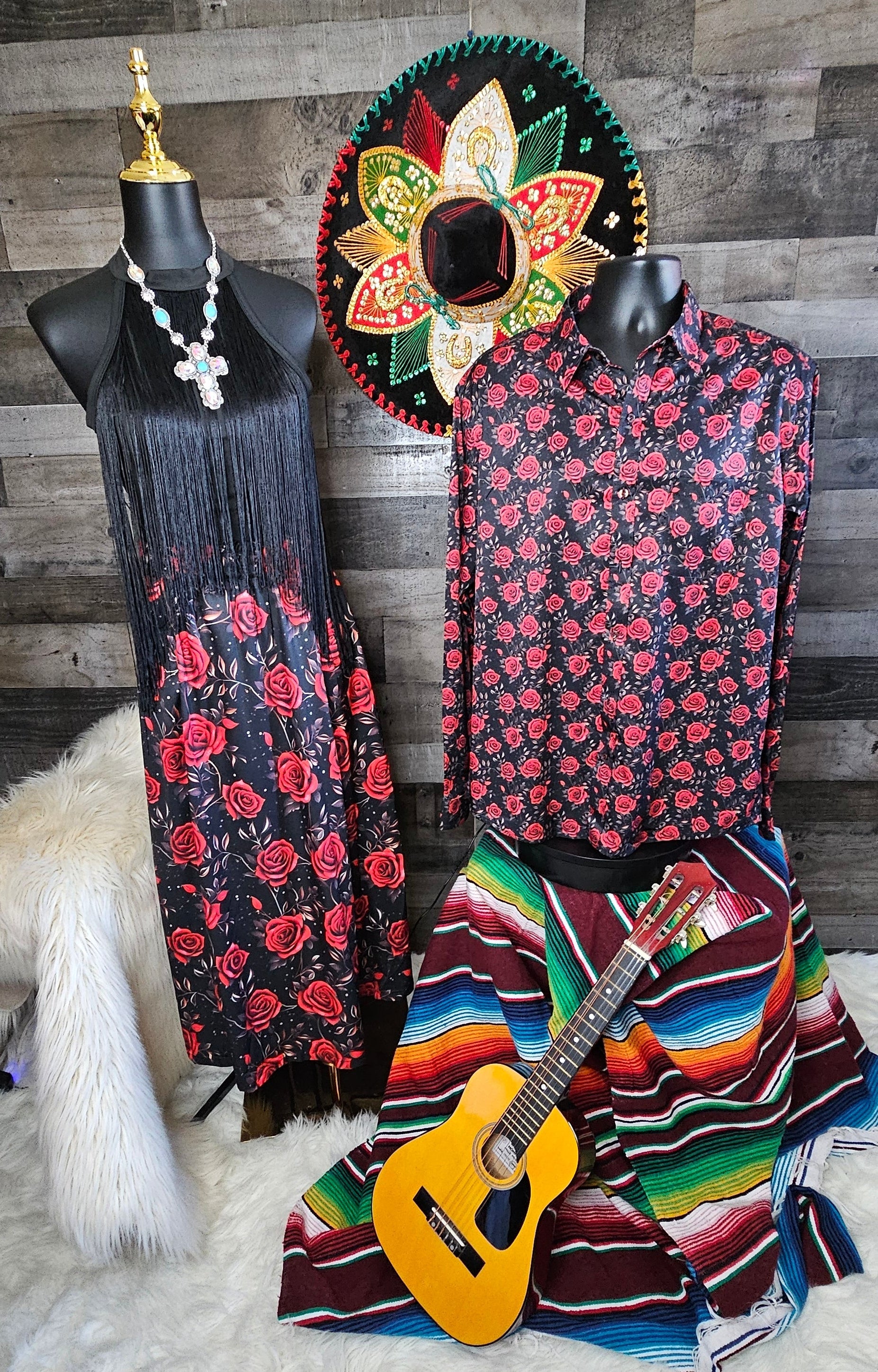 Baha Ranch Colores de Mexico Romantic Red Roses Midi Skirt by Baha Ranch Western Wear - product image 4