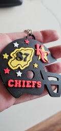 3D Print Chiefs Helmet Arrowhead Kc 15 Mahomes Kansas City 87 Kelce Football Keychain Made in America by Baha Ranch...
