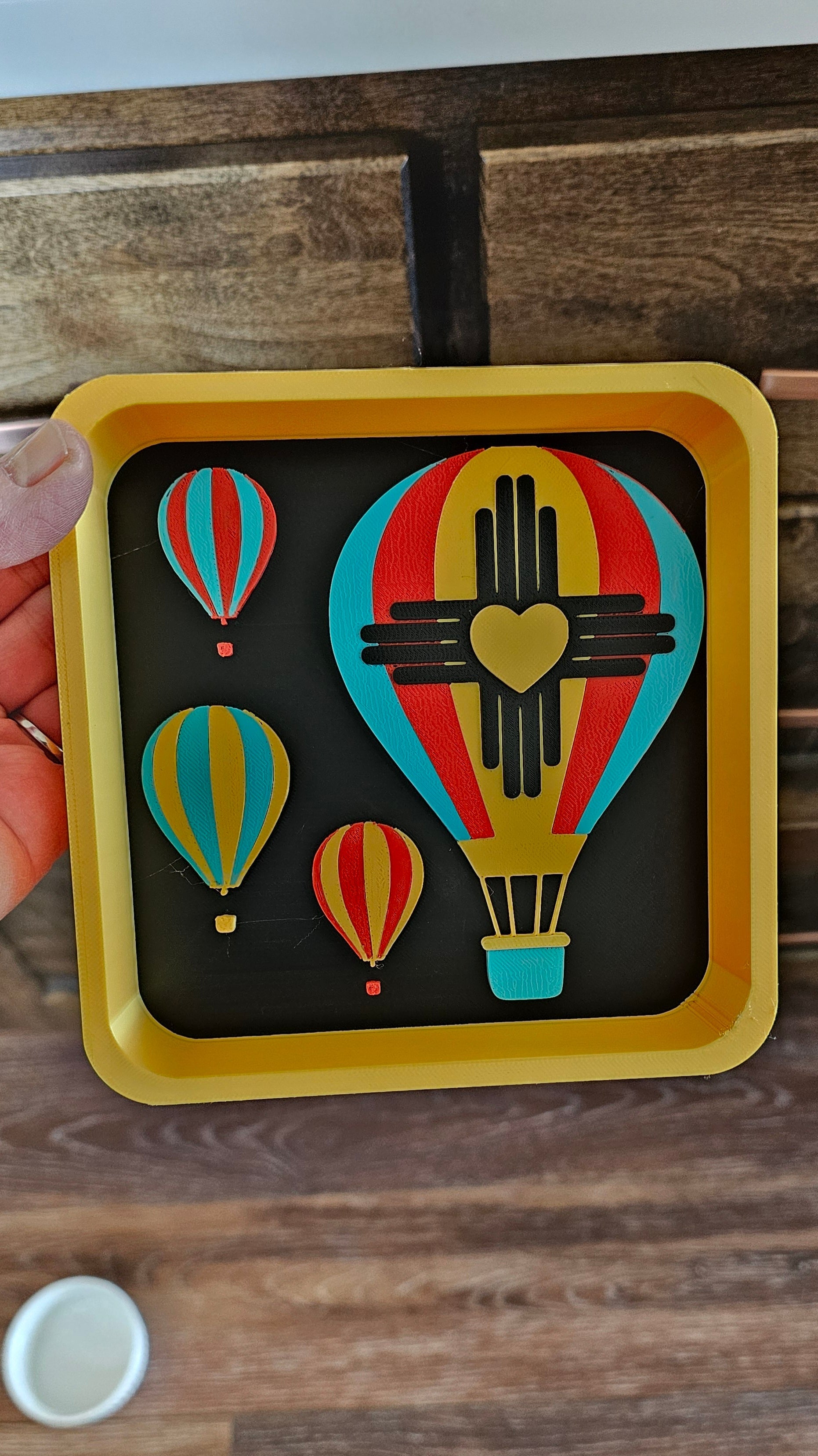 Baha Ranch Zia Balloon Fiesta New Mexico 3D Accessory Tray Made in America by Baha Ranch Western Wear