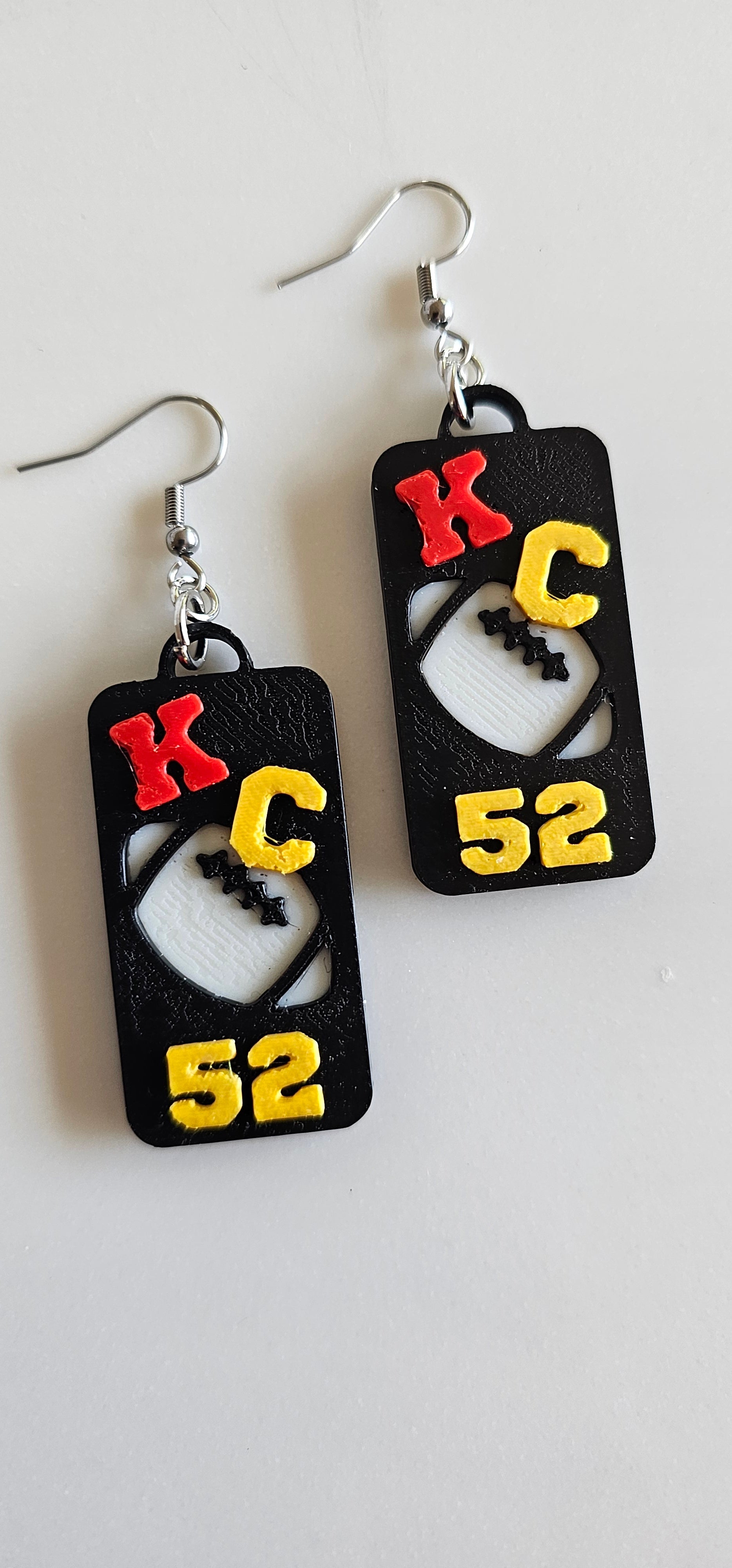 3D Print KC Chiefs Player Number Football Earrings choice of number by Baha Ranch Western Wear - product image 10