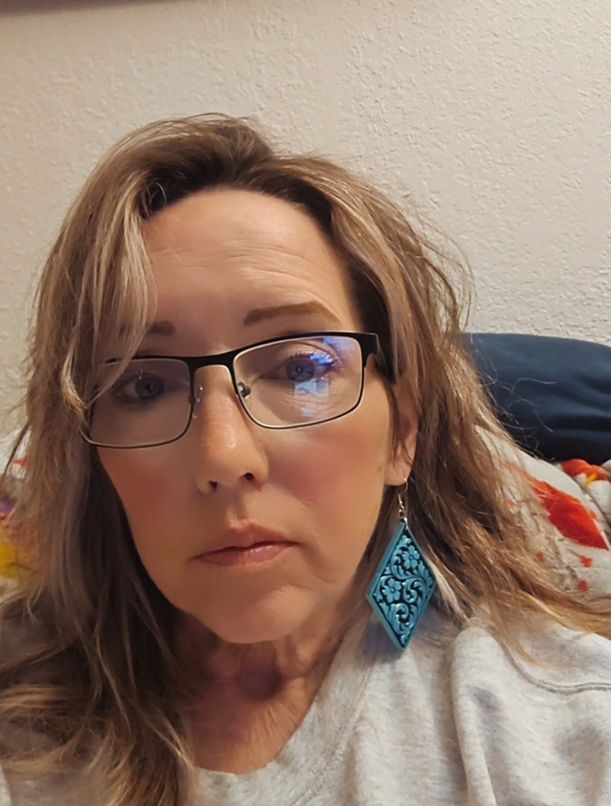 3D Print Western Tooled Turquoise Earrings Made in America by Baha Ranch Western Wear - product image 8