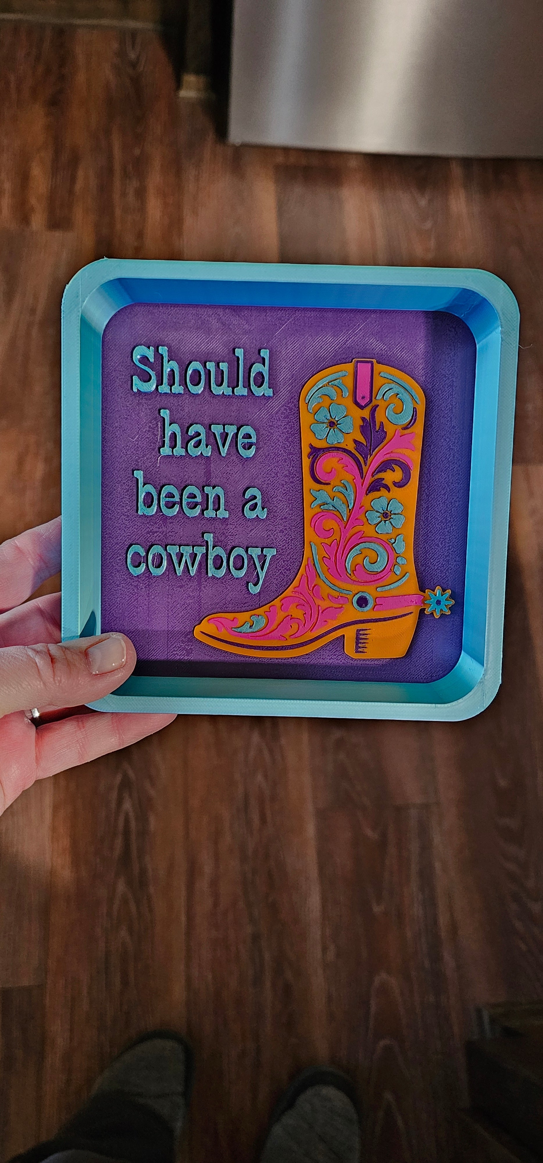 Baha Ranch Should Have Been A Cowboy Boot Cowgirl 3D Accessory Tray Made in America by Baha Ranch Western Wear - product...