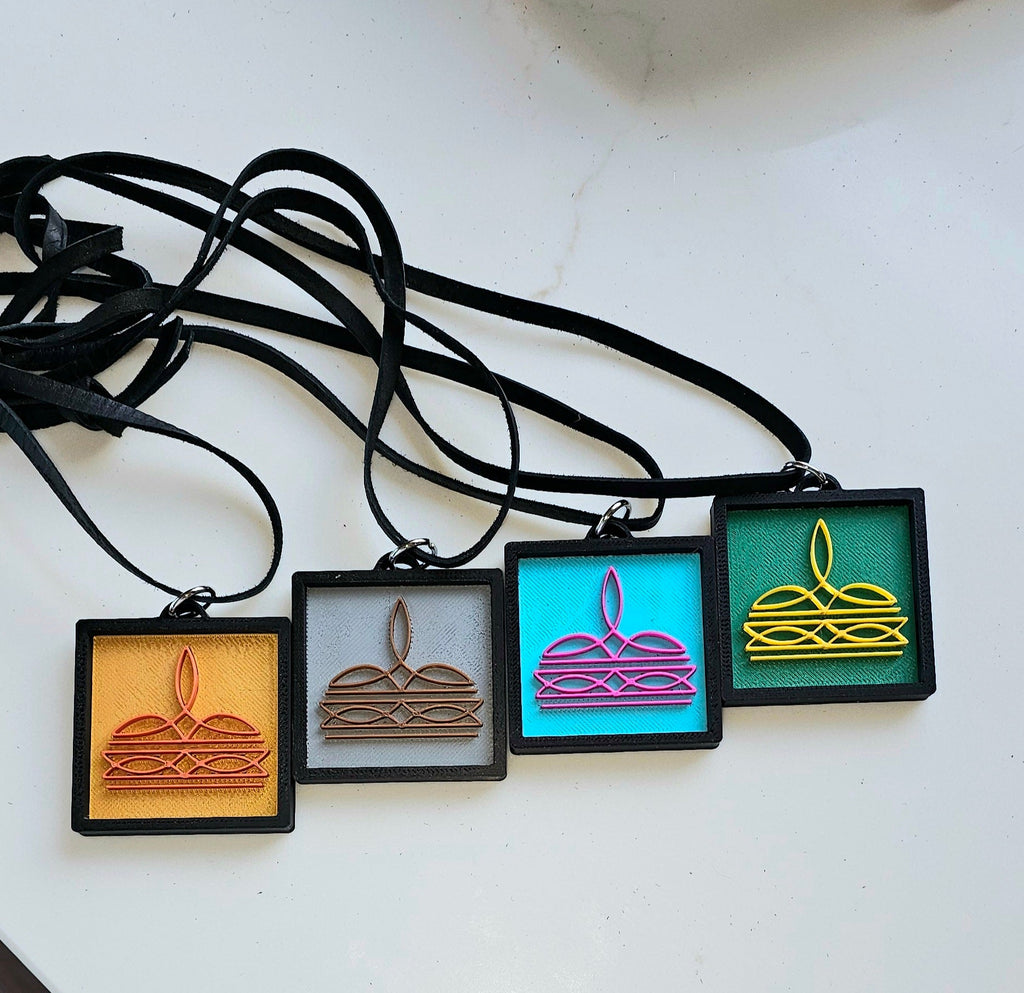 3D Print Picture Necklace on Deerskin Leather Western Bootstitch Made in America by Baha Ranch Western Wear - product image 6