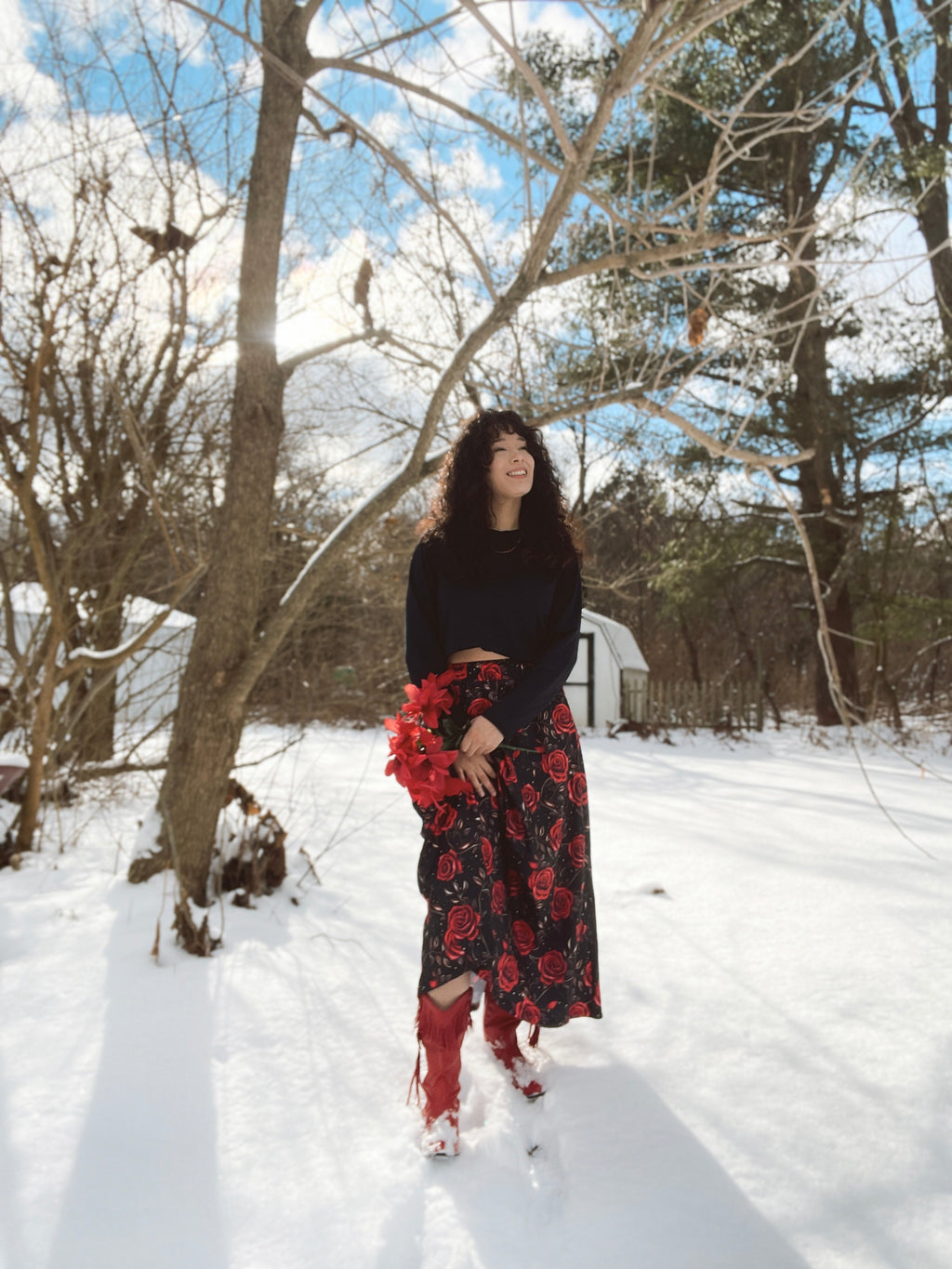 Baha Ranch Colores de Mexico Romantic Red Roses Midi Skirt by Baha Ranch Western Wear - product image 8