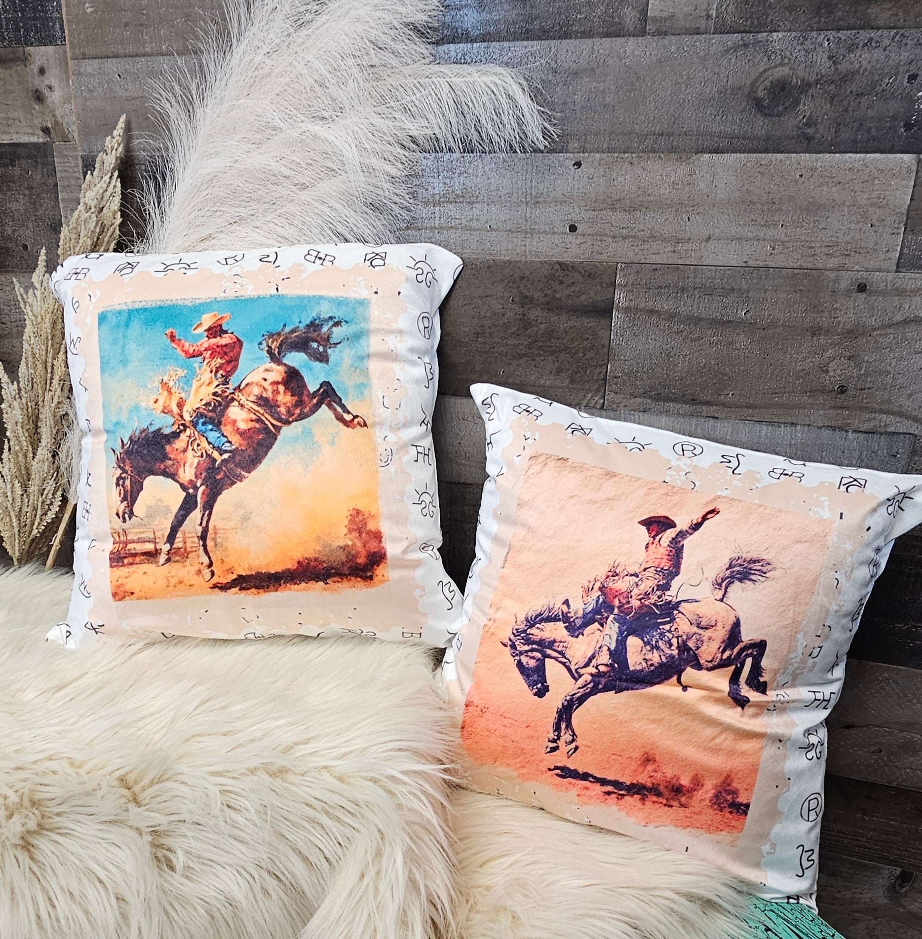 Baha Ranch Stamped Rodeo 2 Velvety Soft Pillow Case Made in America by Baha Ranch Western Wear - product image 2