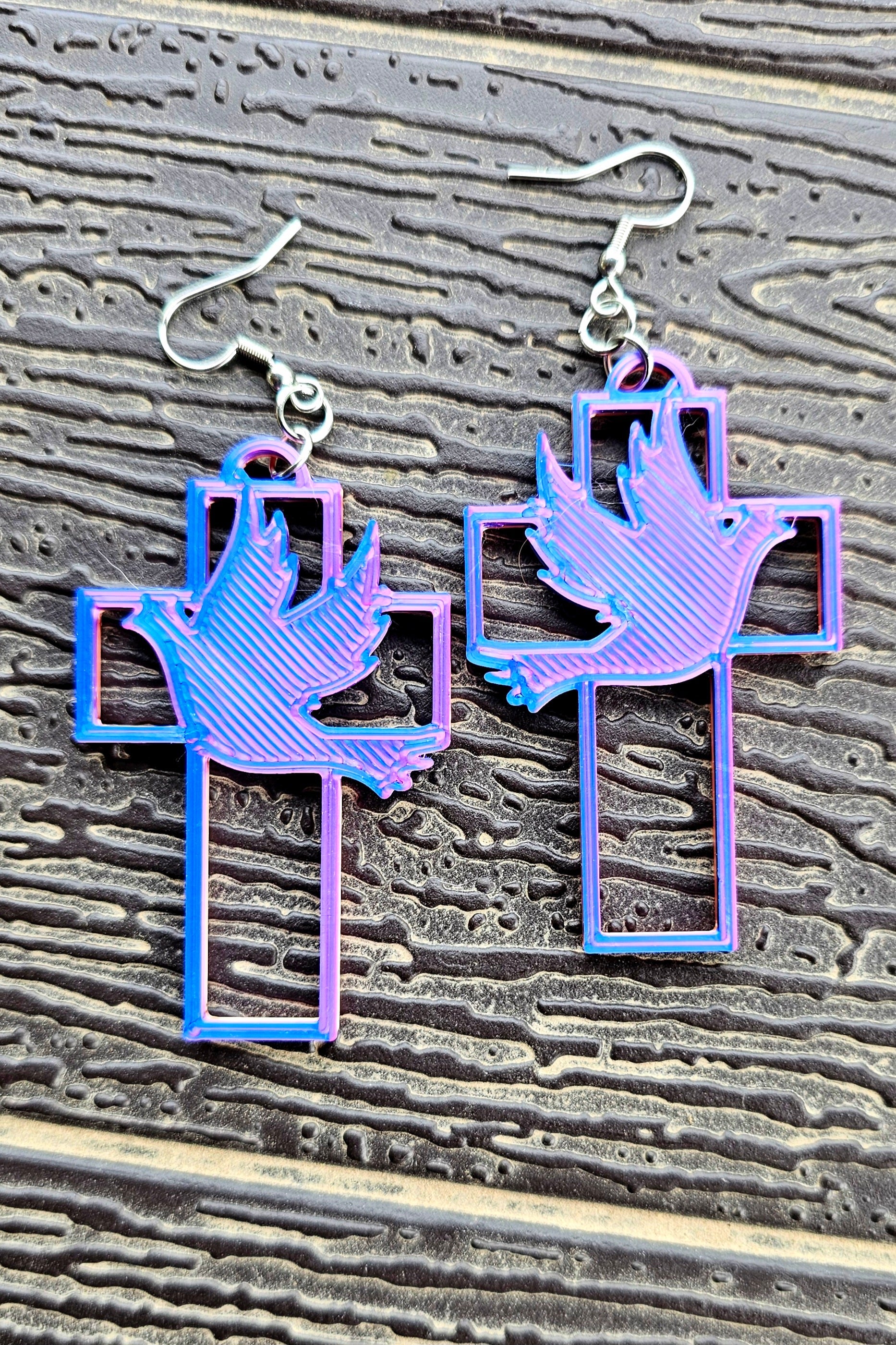 3D Print Christian Cross Faith Earrings Made in America by Baha Ranch Western Wear - product image 2