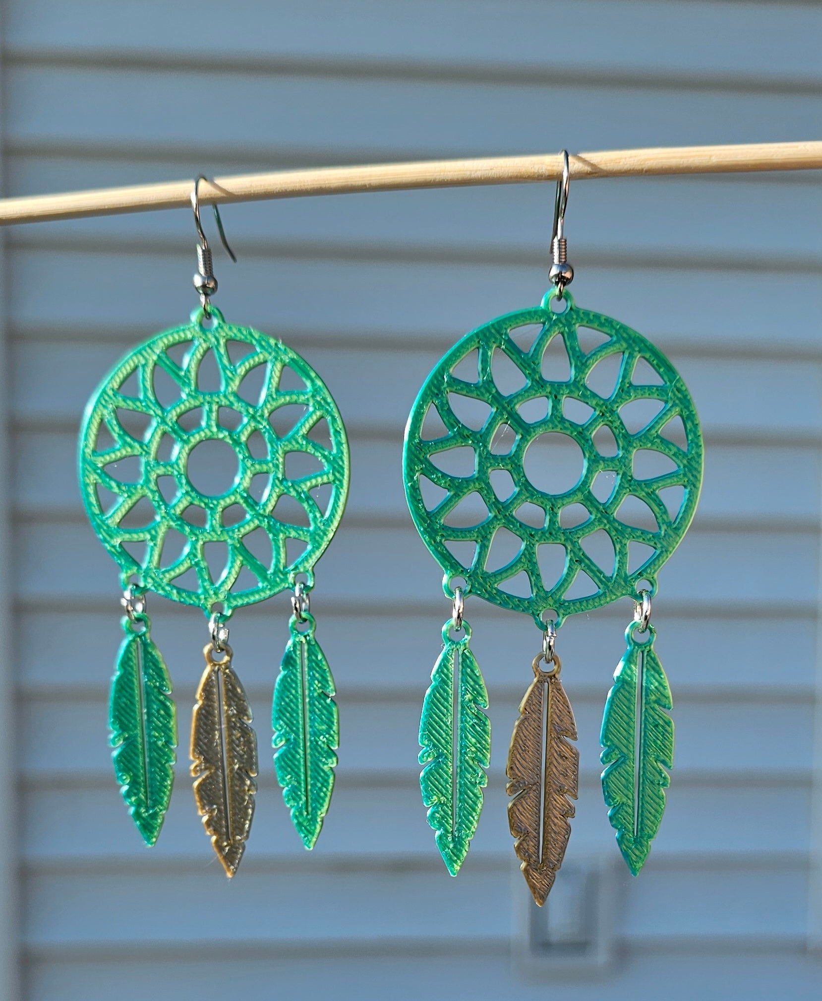 3D Print Dreamcatcher Boho Earrings Made in America by Baha Ranch Western Wear - product image 2