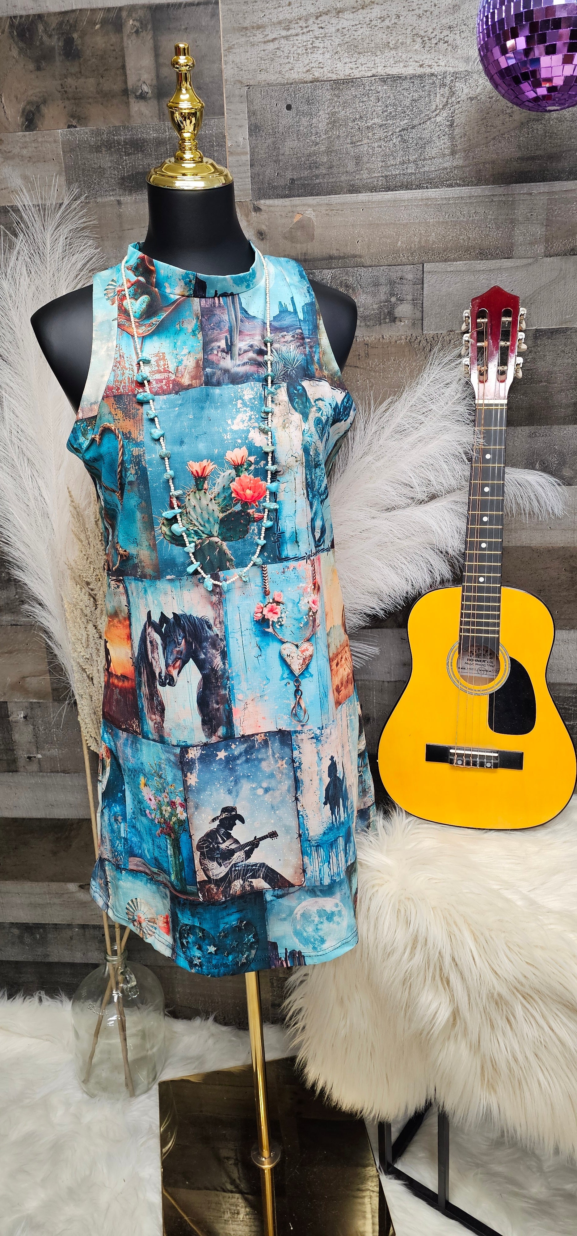 Baha Ranch Turquoise Dreams Sleeveless Mini Dress by Baha Ranch Western Wear