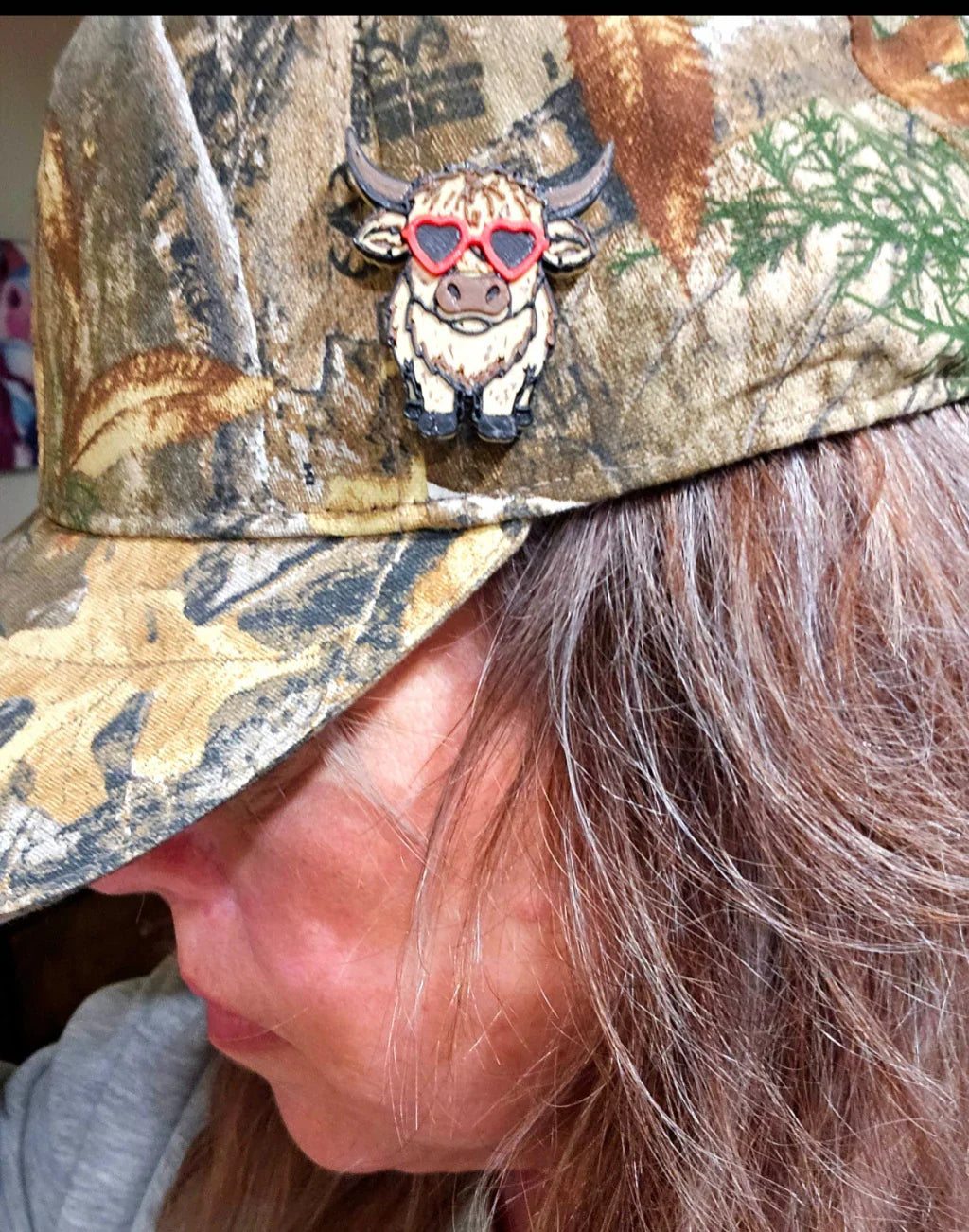 3d Printed Cool Highland Cow Hat Pin Made in America by Baha Ranch Western Wear - product image 4
