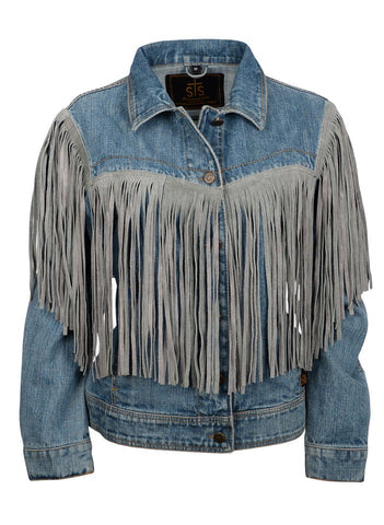 Mason Denim Fringe Jacket by Baha Ranch Western Wear
