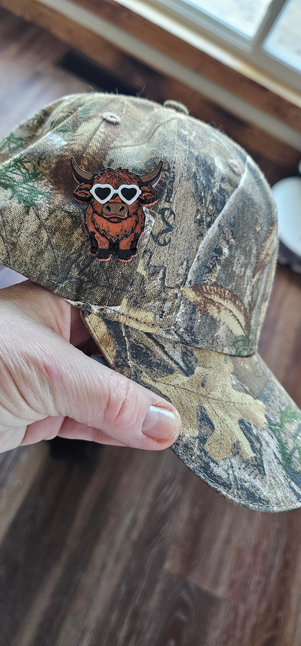 3d Cool Highland Brown Cow Hat Pin Made in America by Baha Ranch Western Wear - product image 3