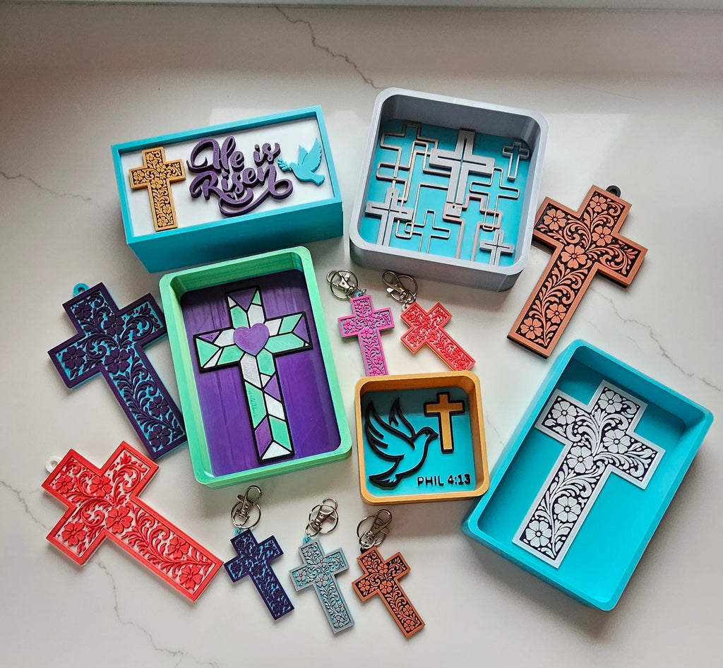 Baha Ranch 3D Faith Tooled Wall Cross or Keychain/Purse Charm Made in America by Baha Ranch Western Wear - product image 12