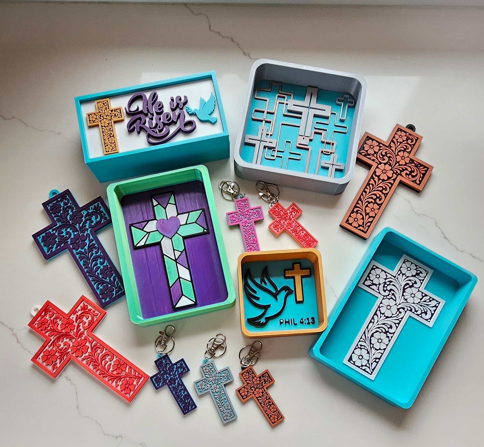 Baha Ranch 3D Faith Tooled Wall Cross or Keychain/Purse Charm Made in America by Baha Ranch Western Wear - product image 12