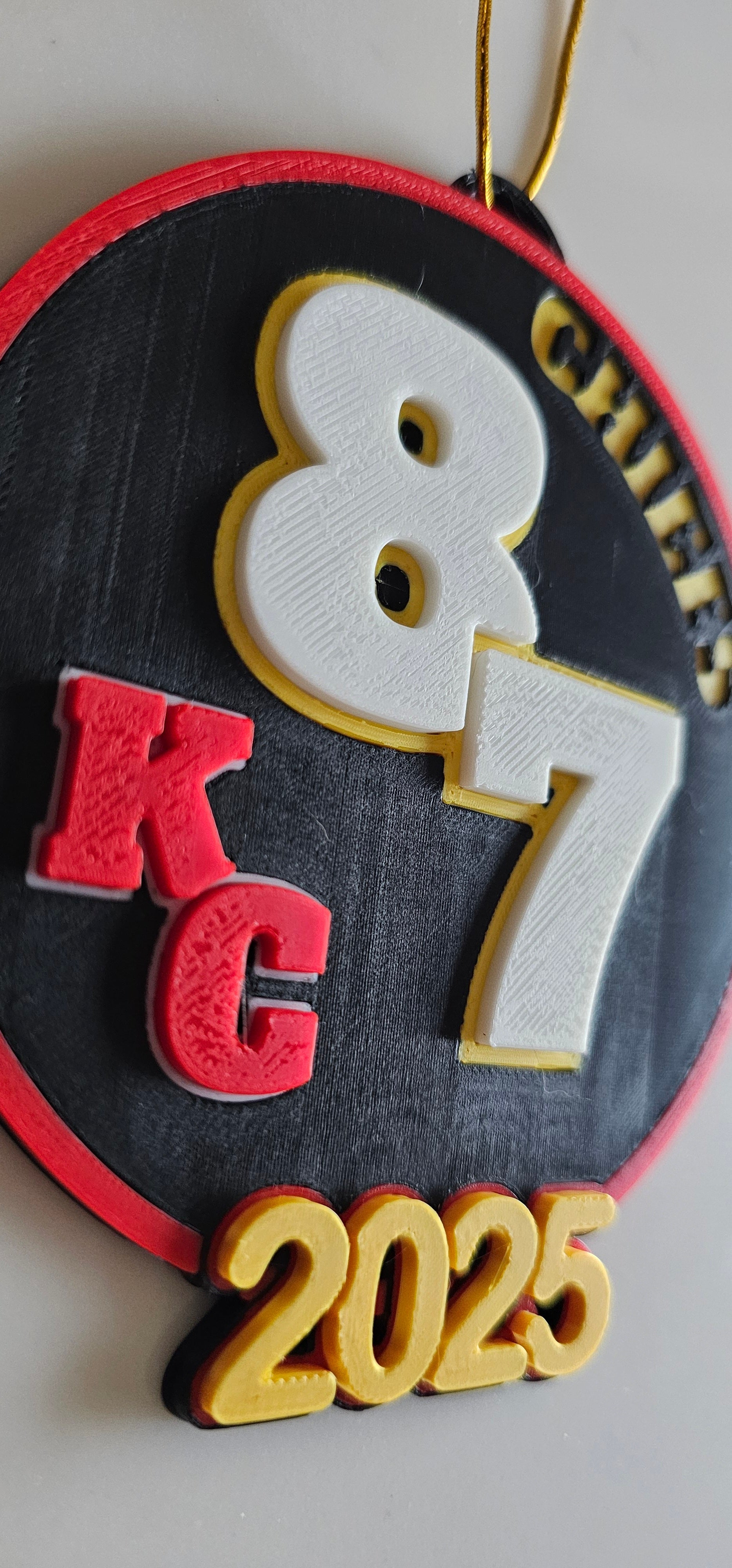 3D Print Chiefs Kc 87 Kelce Travis Kansas City Football Ornament or Keychain by Baha Ranch Western Wear - product image 3