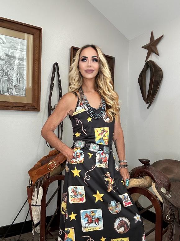 Baha Ranch Vintage Cowgirl Collage Western Sun Dress by Baha Ranch Western Wear - product image 10