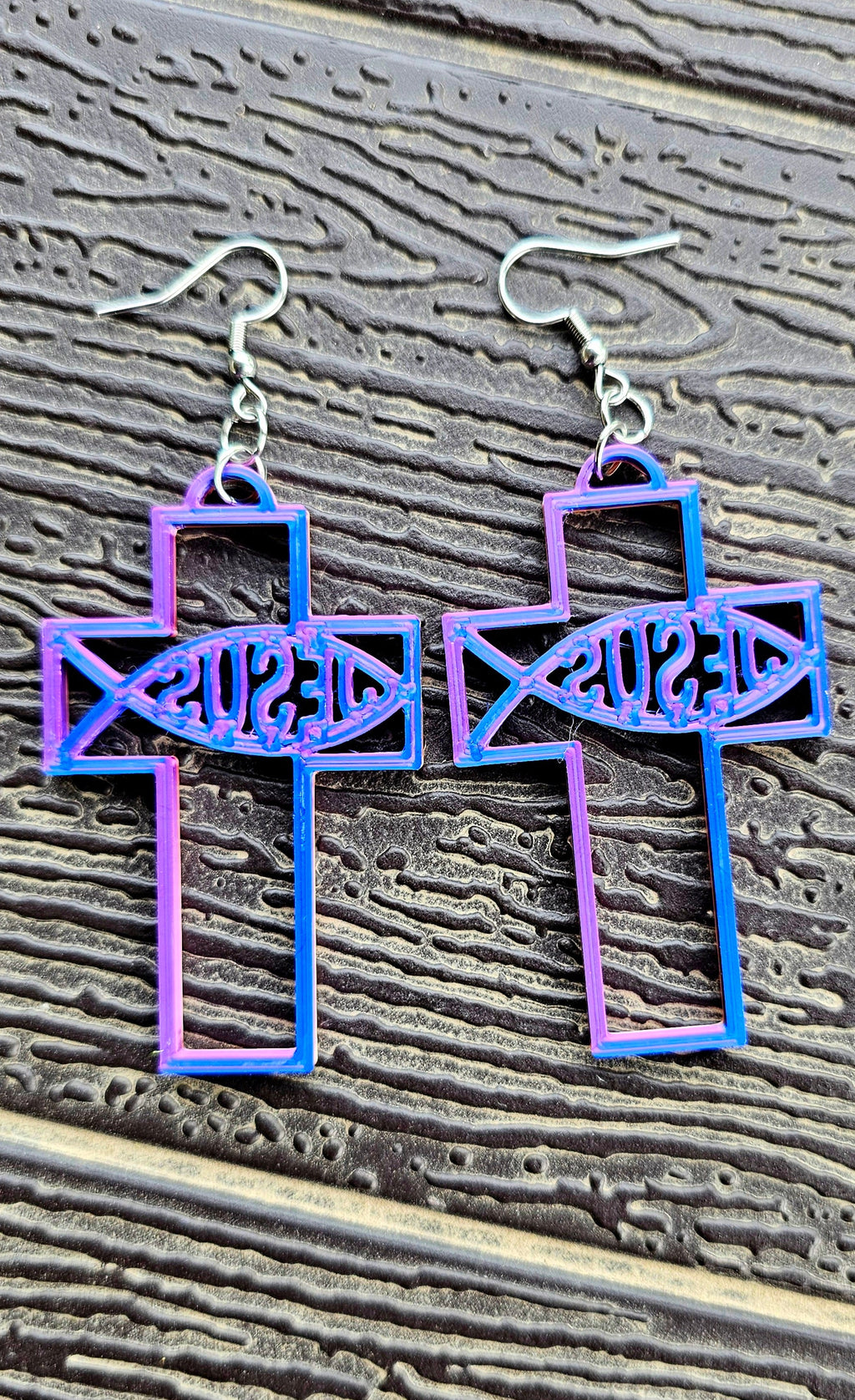 3D Print Christian Cross Faith Earrings Made in America by Baha Ranch Western Wear - product image 2