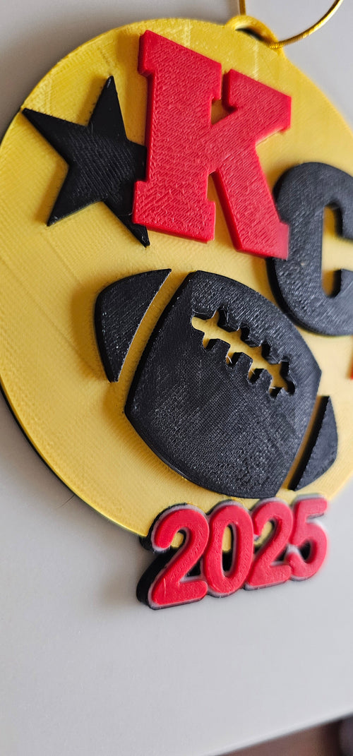 3D Print Chiefs Kc Kansas City Football Ornament or Keychain by Baha Ranch Western Wear - product image 2