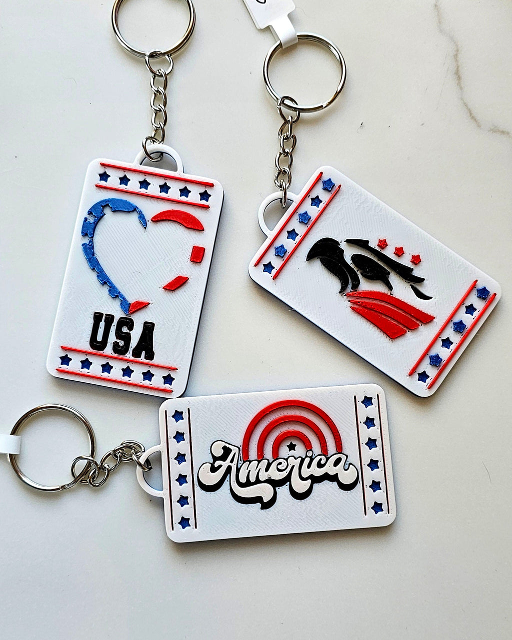 Patriotic Keychain - choice of styles - 3D Print USA - Made in America by Baha Ranch Western Wear - product image 3