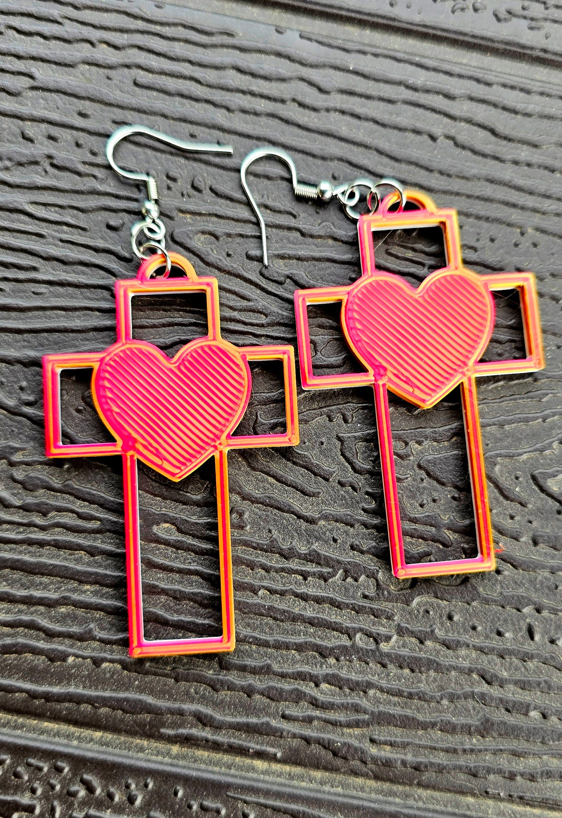 3D Print Christian Cross Faith Earrings Made in America by Baha Ranch Western Wear - product image 2