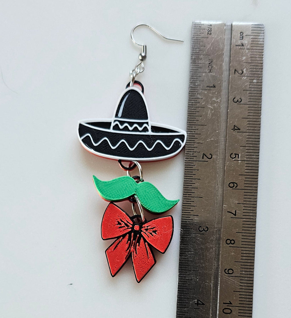 3D Print Mariachi Sombrero Earrings Made in America by Baha Ranch Western Wear - product image 3