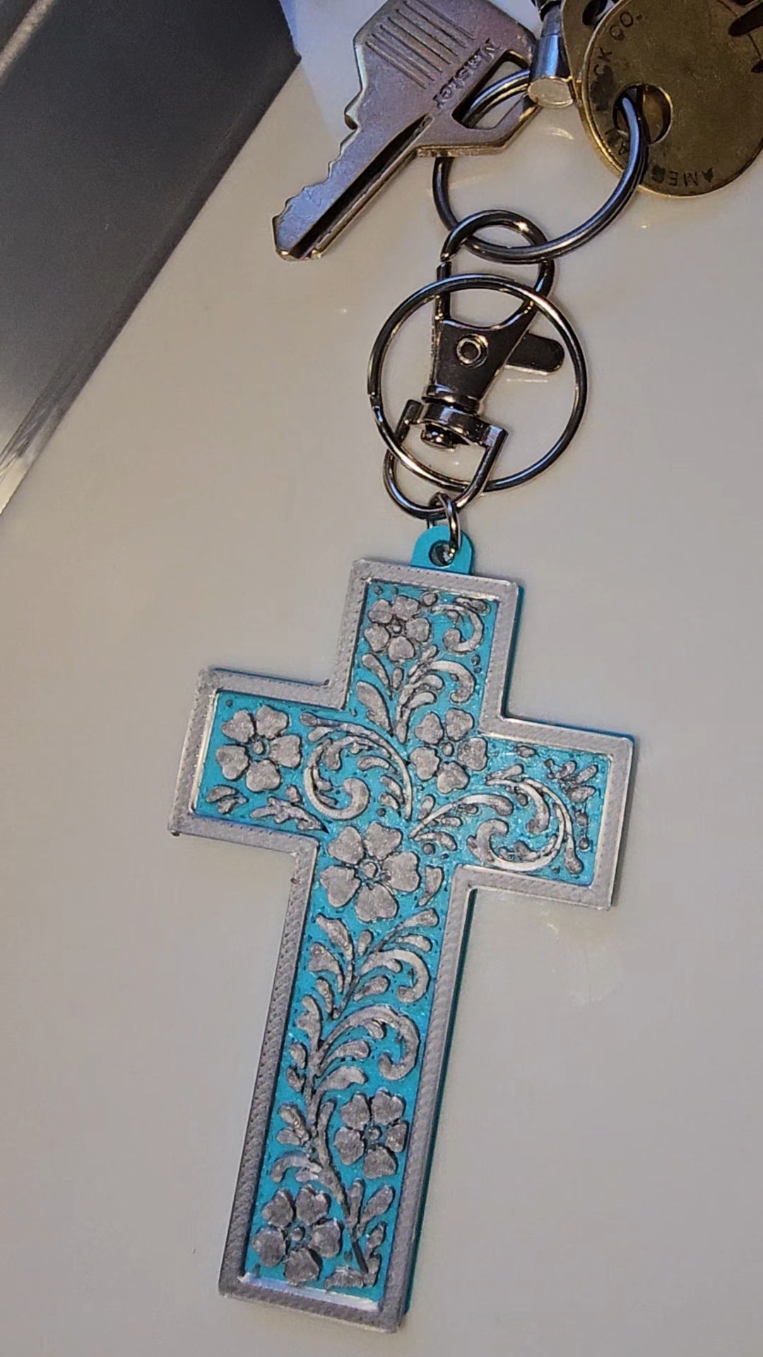 Baha Ranch 3D Faith Tooled Wall Cross or Keychain/Purse Charm Made in America by Baha Ranch Western Wear - product image 5