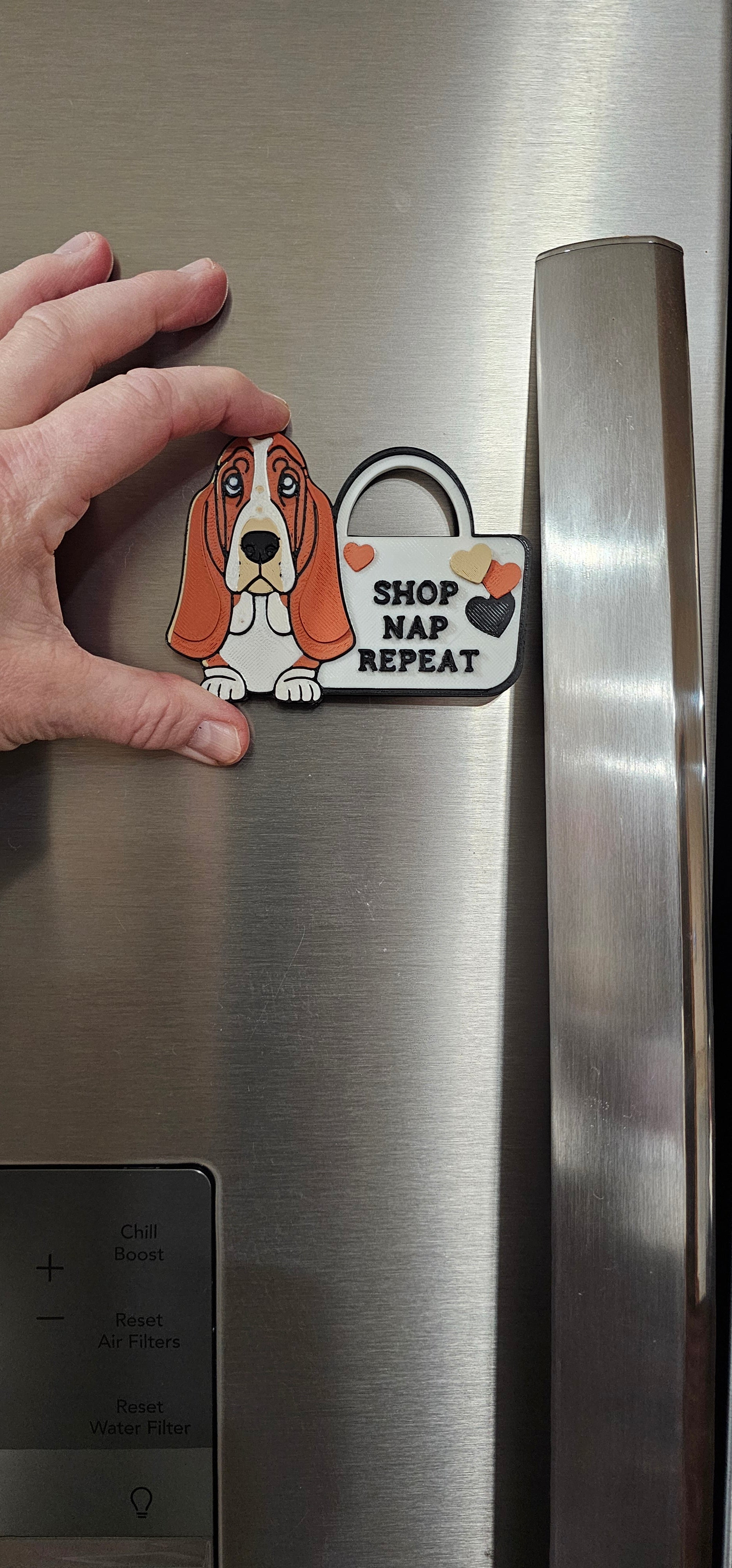 3d Print Basset Hound Cute Funny Shopping Hat Pin or Magnet by Baha Ranch Western Wear - product image 3