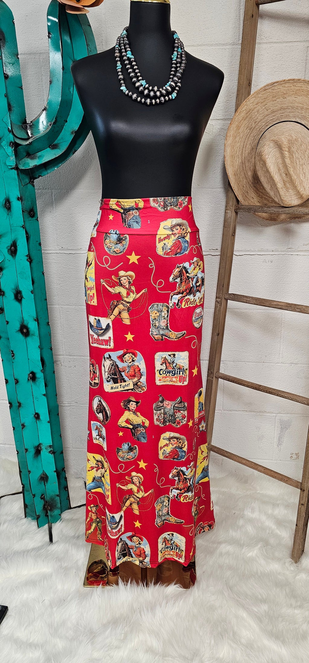 Baha Ranch Vintage Cowgirl Collage Western Maxi Skirt by Baha Ranch Western Wear - product image 2