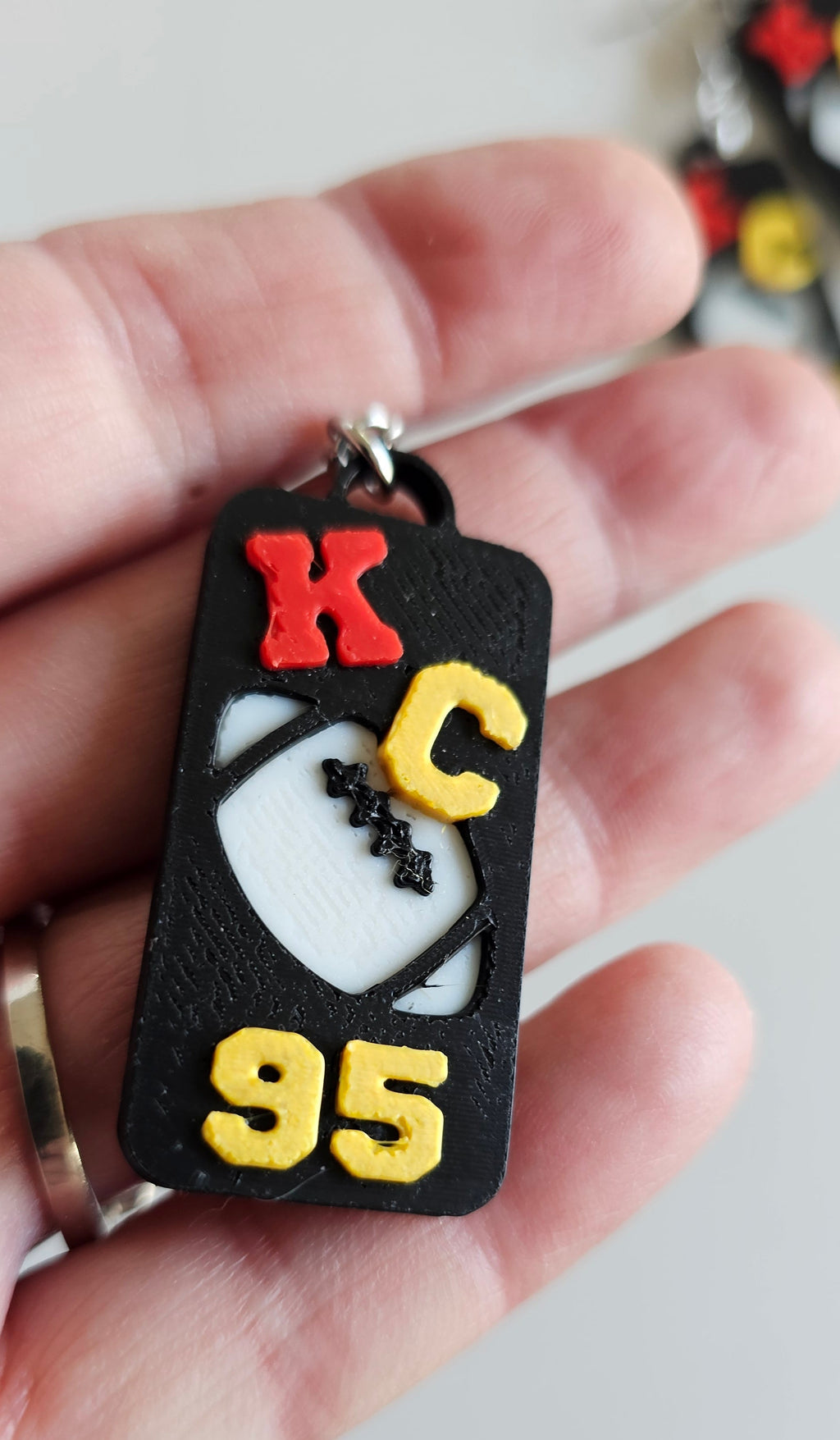 3D Print KC Chiefs Player Number Football Earrings choice of number by Baha Ranch Western Wear - product image 3