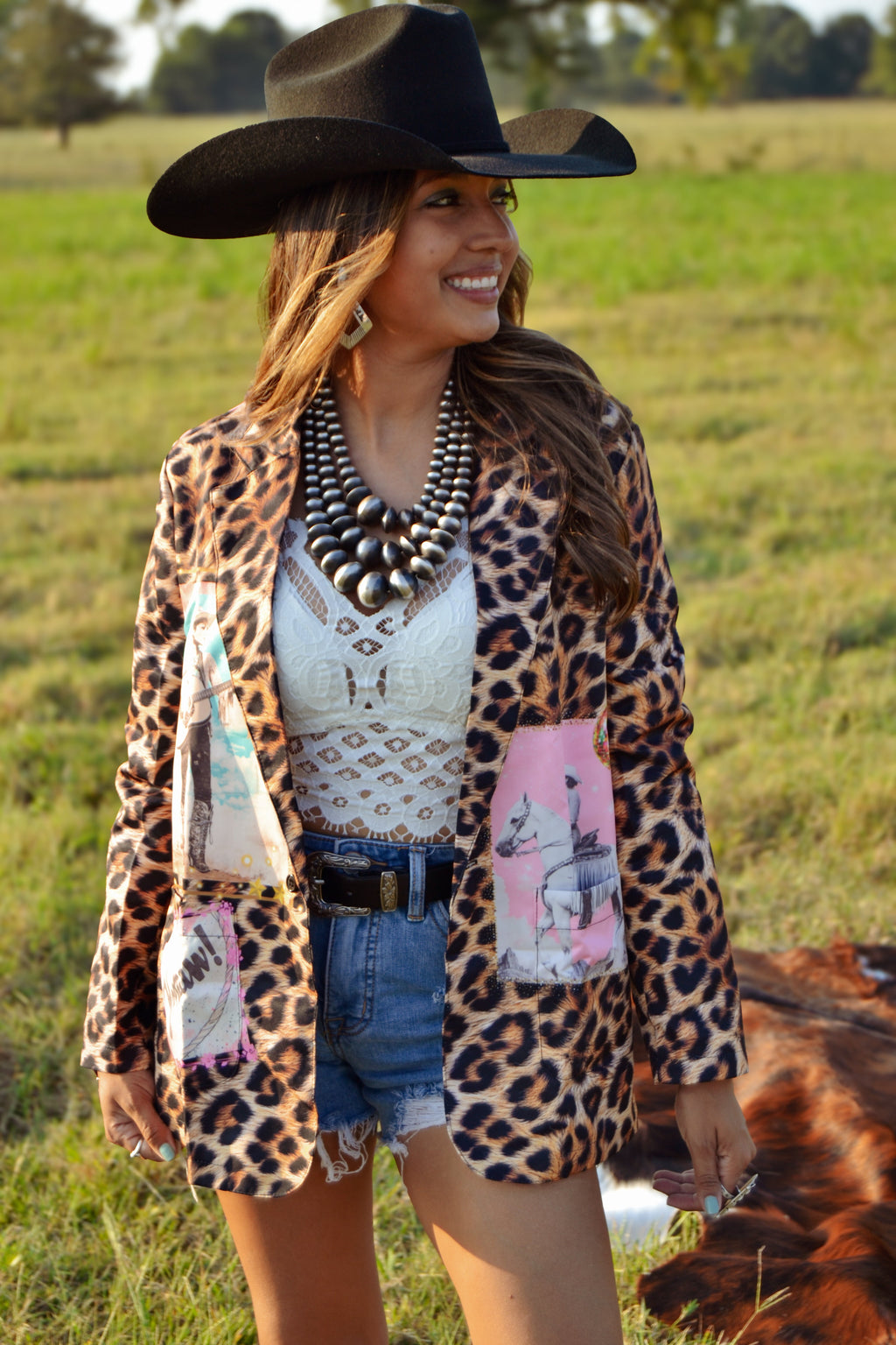 Baha Ranch Retro Pop Western Wild West Leopard Blazer by Baha Ranch Western Wear