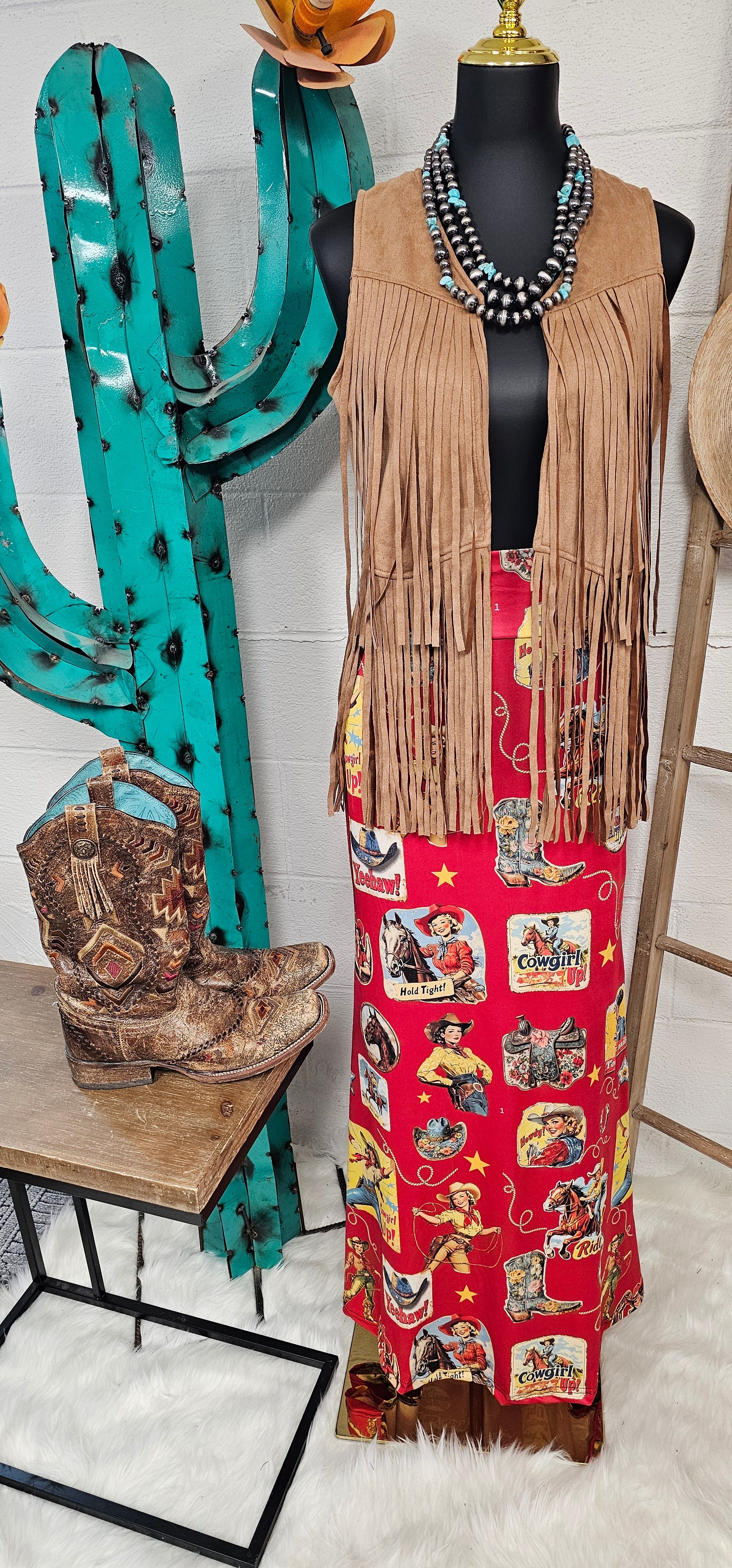 Baha Ranch Vintage Cowgirl Collage Western Maxi Skirt by Baha Ranch Western Wear - product image 3
