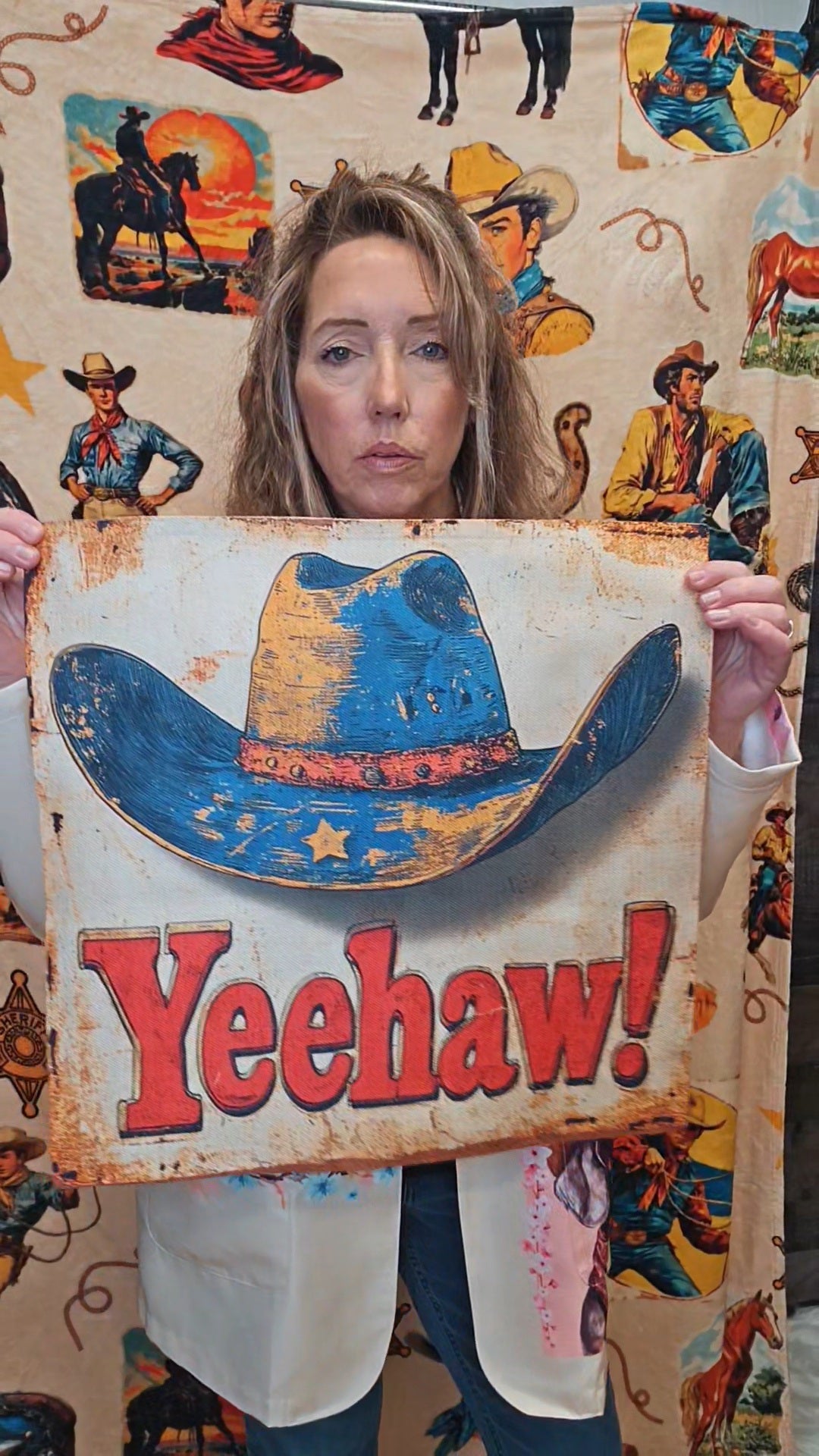 Baha Ranch Vintage Western Yeehaw Throw Pillow Case 18 x 18 Made in America by Baha Ranch Western Wear - product image 6
