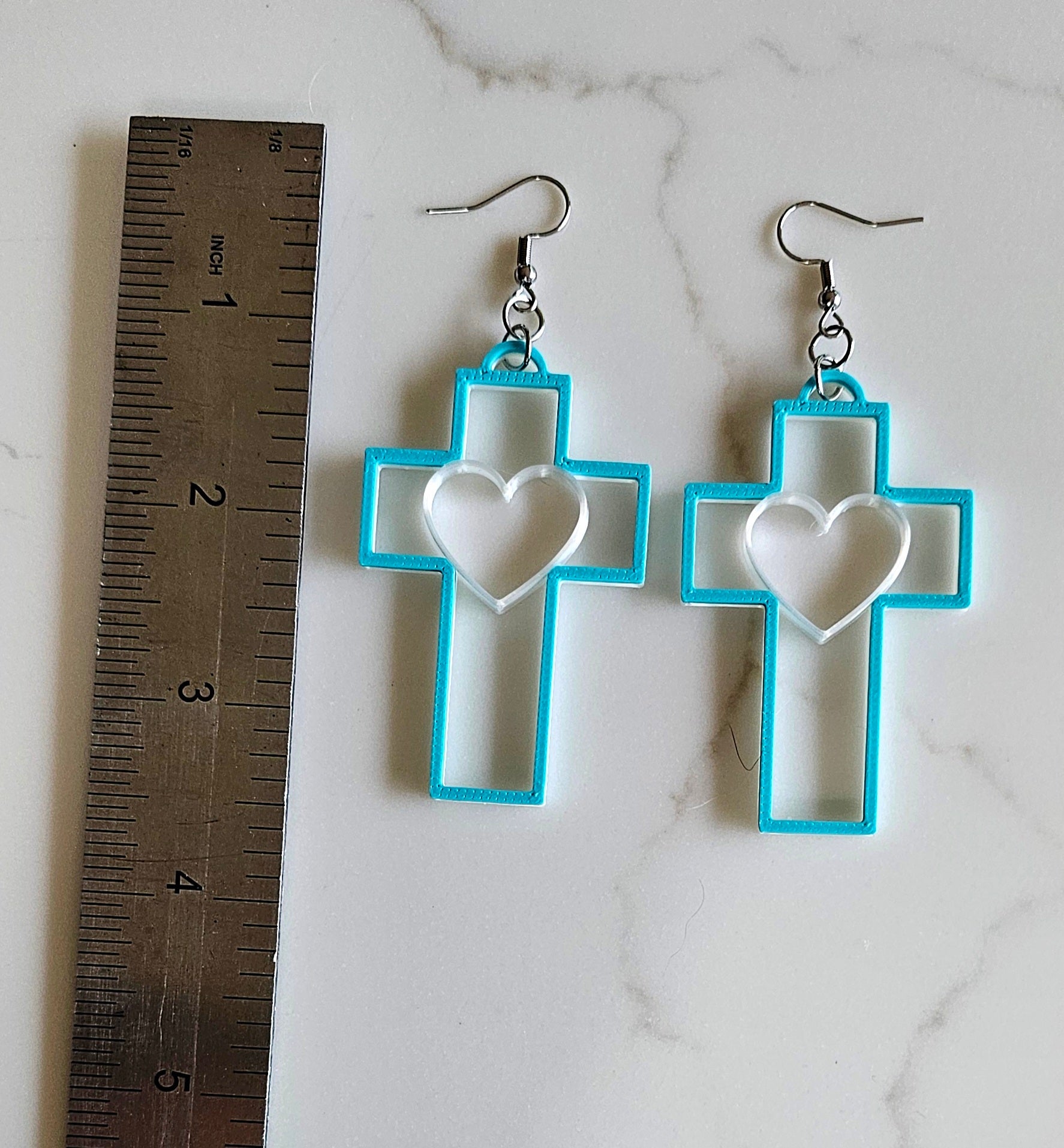 3D Print Christian Cross Faith Earrings Made in America by Baha Ranch Western Wear - product image 2