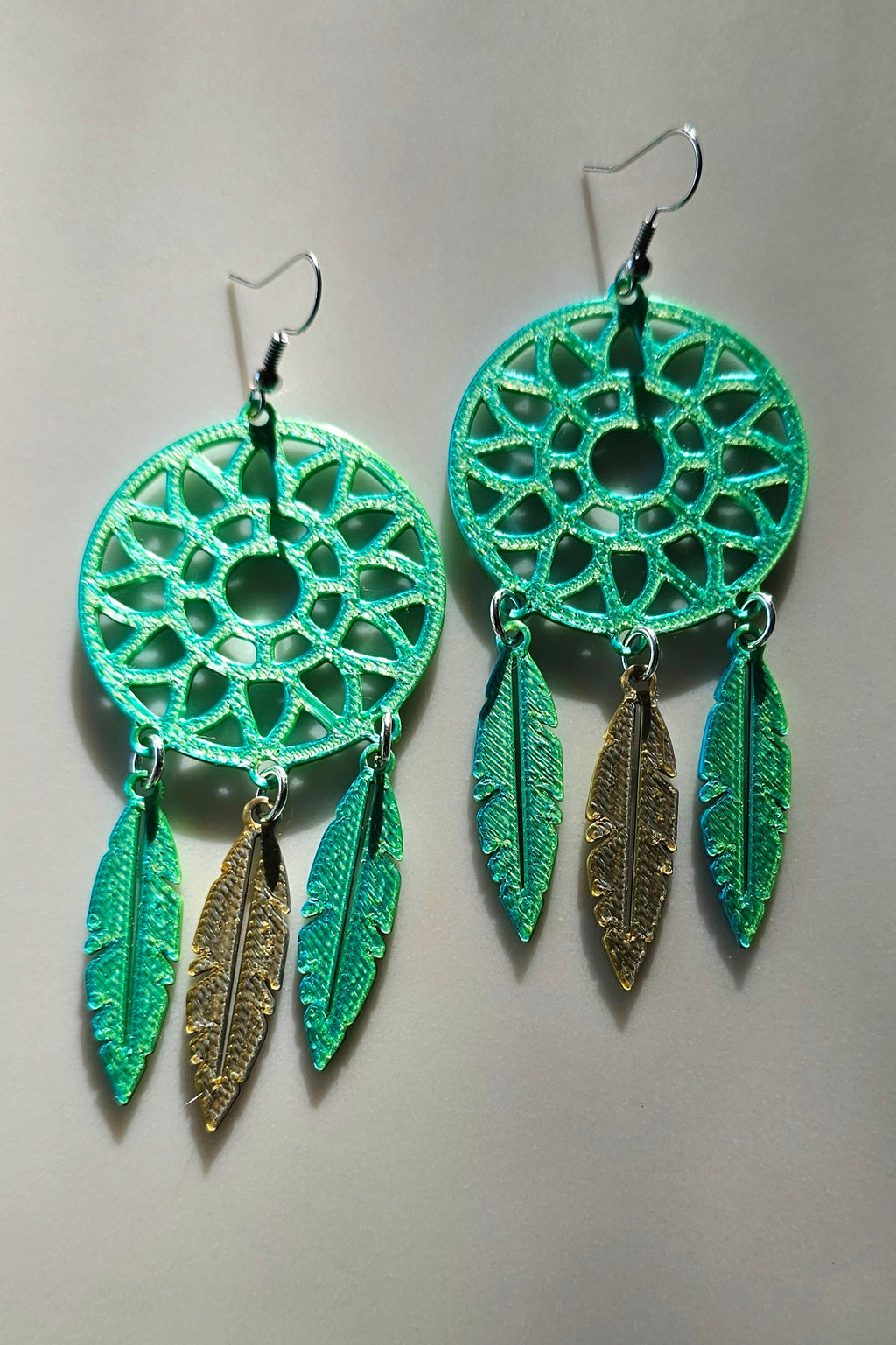 3D Print Dreamcatcher Boho Earrings Made in America by Baha Ranch Western Wear