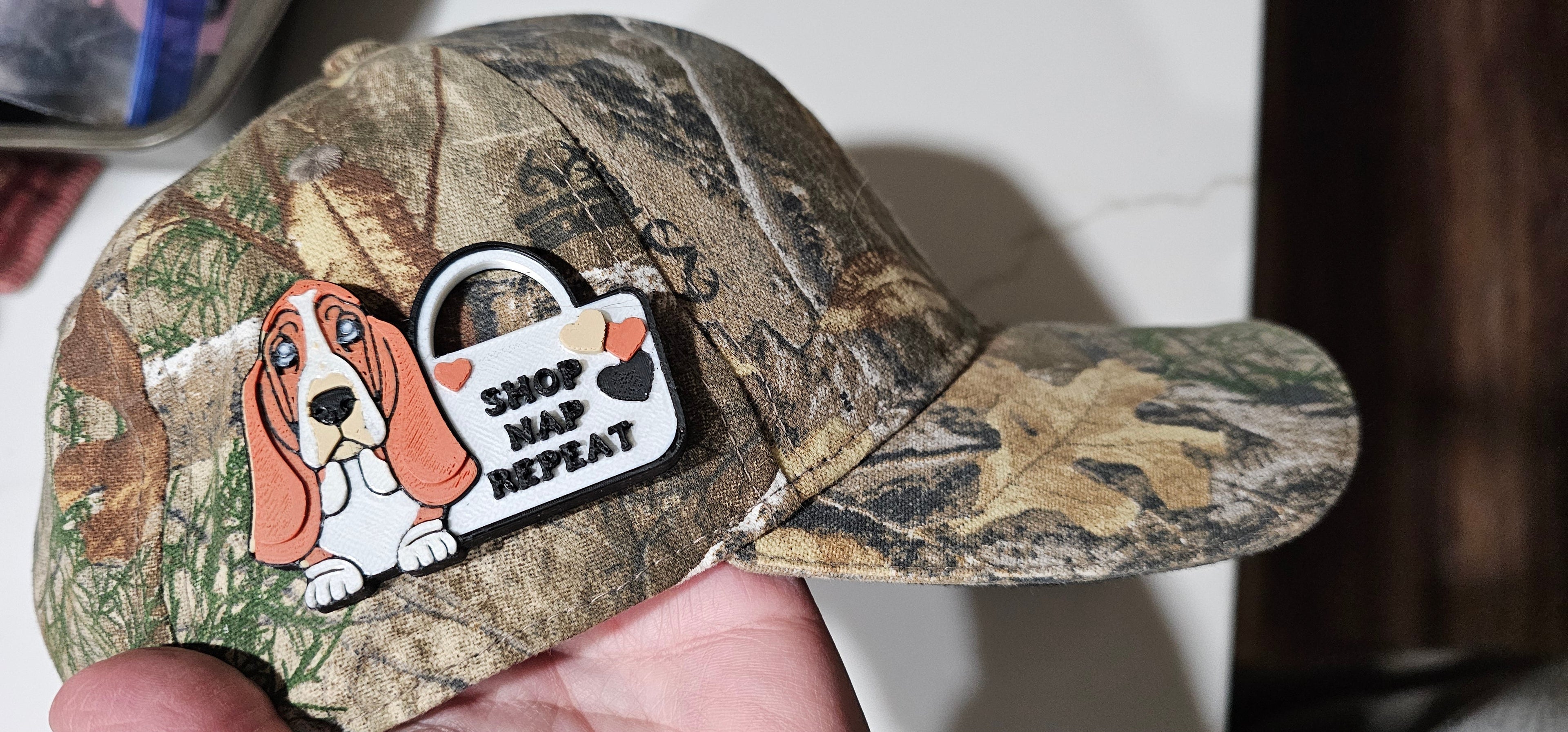 3d Print Basset Hound Cute Funny Shopping Hat Pin or Magnet by Baha Ranch Western Wear - product image 2