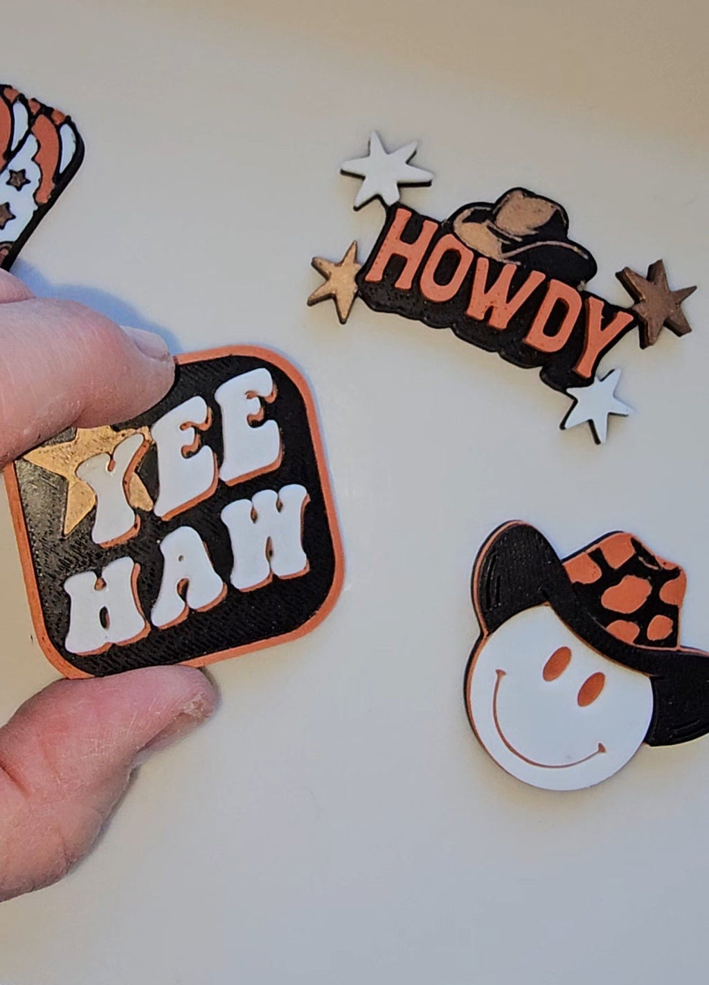 Set of 4 3D Print Western Cowboy Yeehaw Howdy Hat Pins Made in America by Baha Ranch Western Wear - product image 5